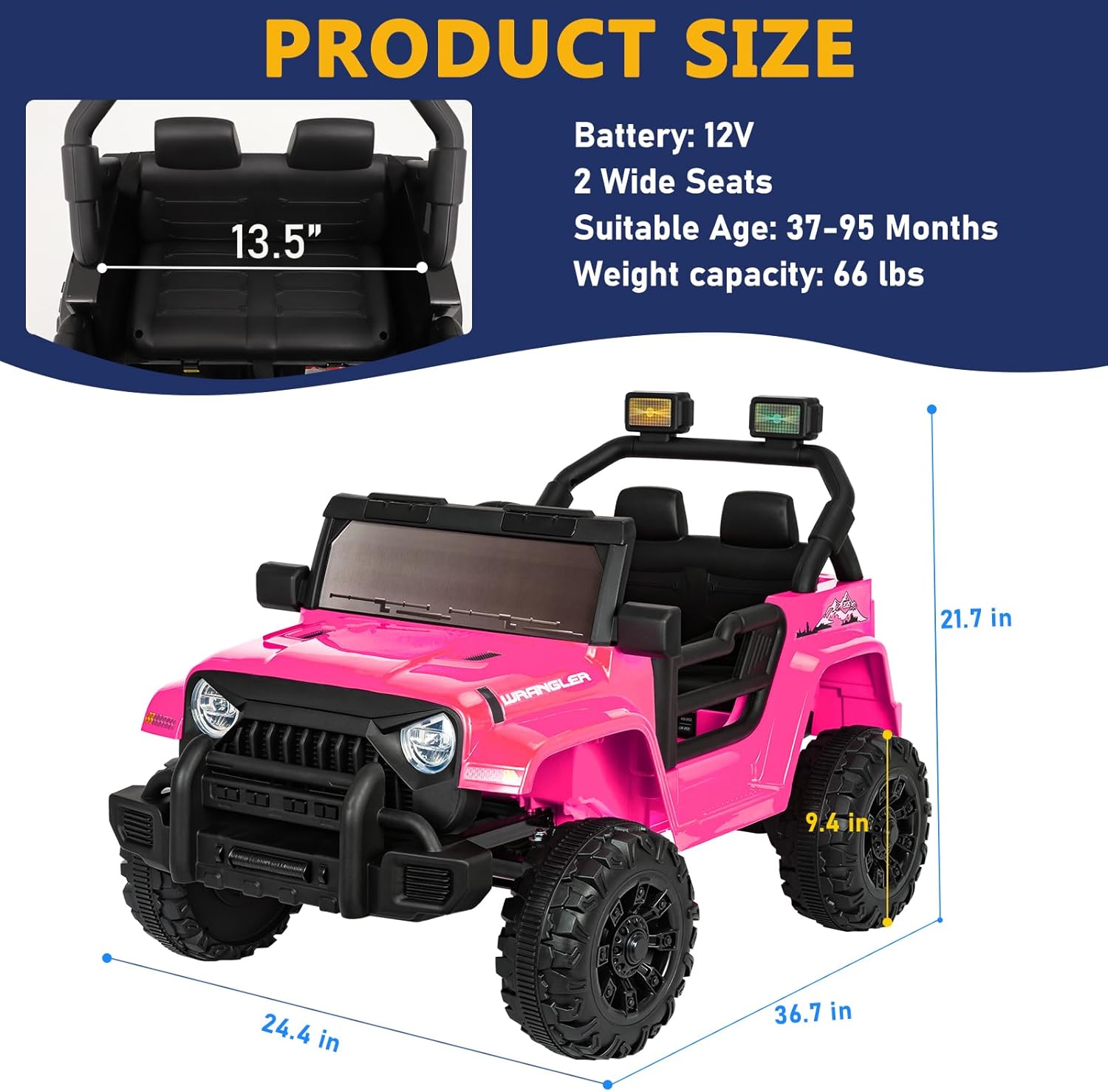 ChVans 12V Kids Electric Ride on Car, Kid Car with Parents Remote Control, Kids' Electric Vehicle, Battery Powered Wheels Truck with USB Ports, MP3 Player, for Boys, Girls