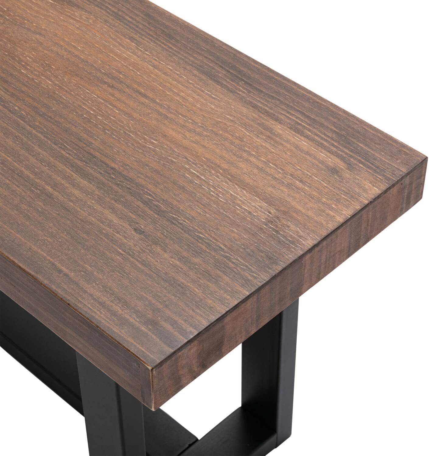 ChVans Dining Table for 4-6 Person, Rustic Farmhouse Solid Wood Dining Table with Metal Frame for Kitchen Meal(Brown-72 in Dining Table)
