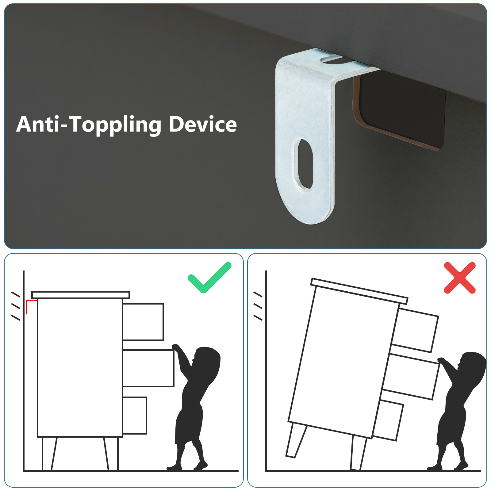 6 Drawer Dresser for Bedroom, Modern Wood Dresser with Wide Drawers and Metal Handles, Storage Chest of Drawers for Living Room Hallway Entryway