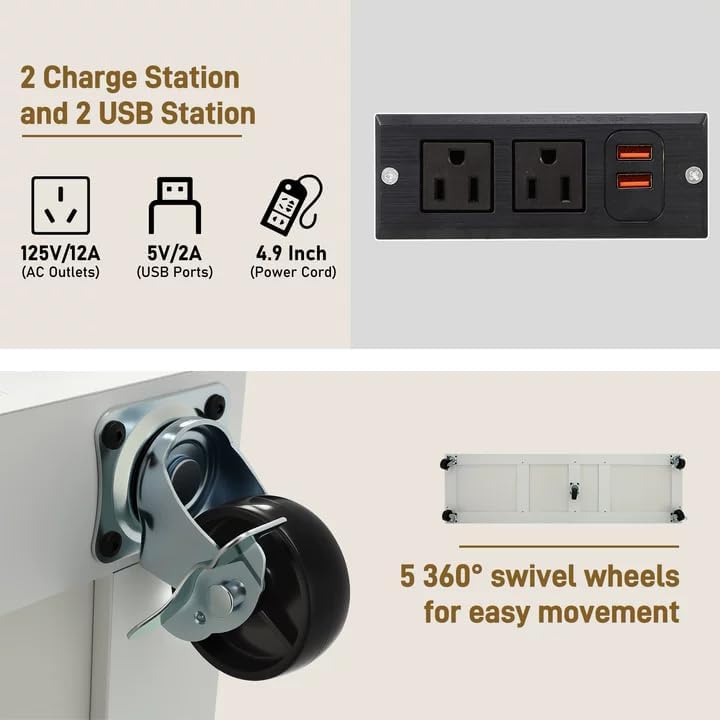 ChVans 59" Kitchen Island On Wheels, Rolling Kitchen Island Cart with Drop Leaf Countertop, Portable Mobile Kitchen Island with Towel Rack, Spice Rack Shelf and Lockable Wheels