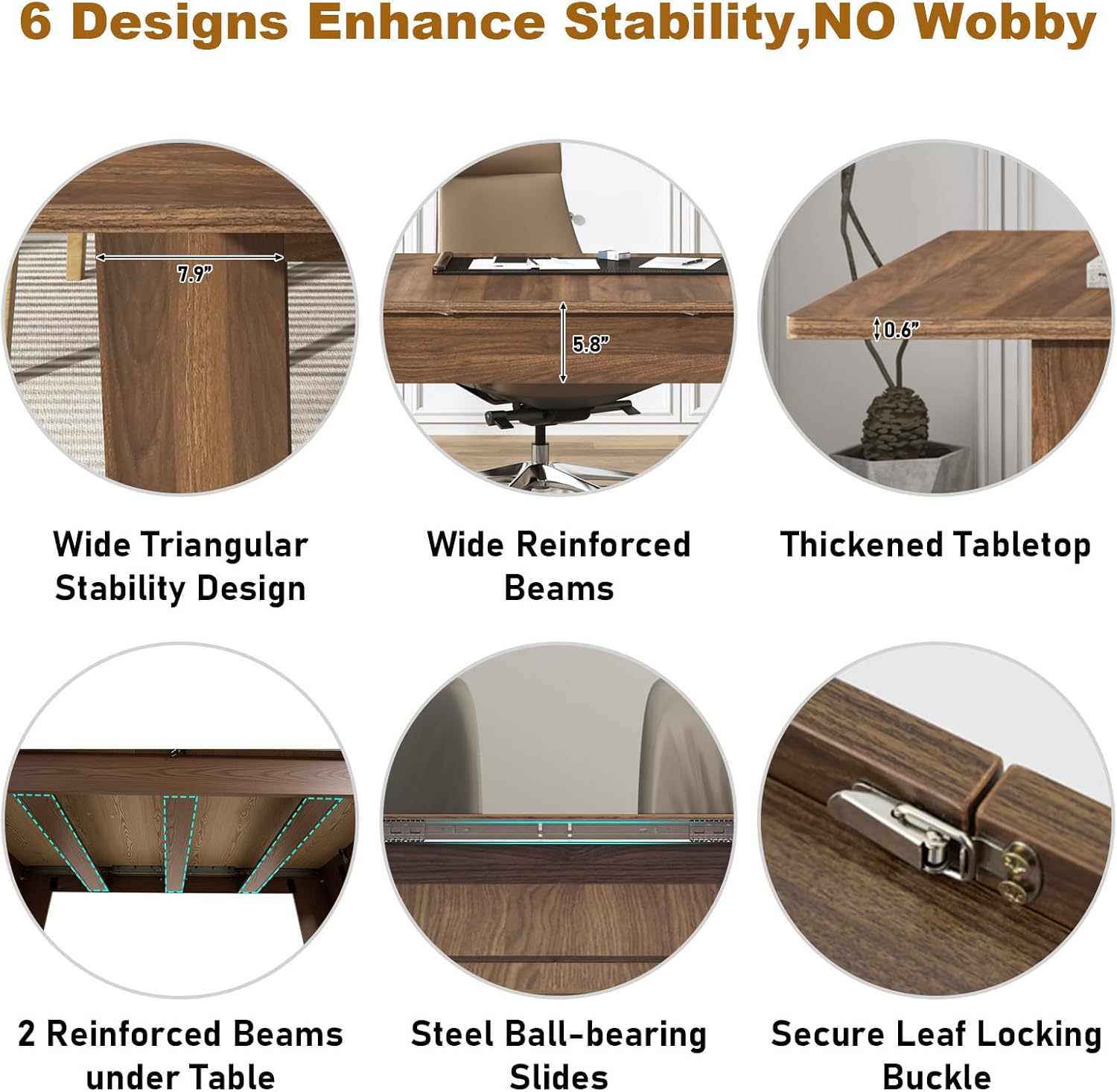 ChVans Large Mobile Extendable Dining Table for 6-10, Modern Wood Kitchen Table Rectangular Table for Dining Room, Living Room