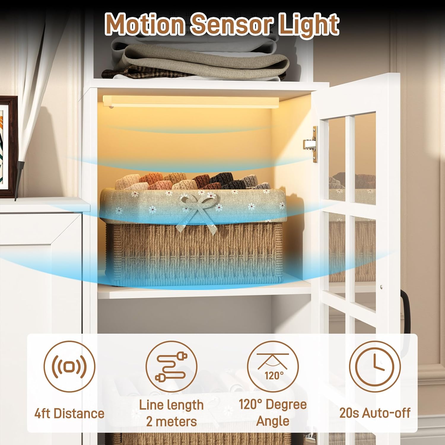 ChVans 103" W Wall Unit TV Stand with Storage for TVs up to 80", Modern TV Console with LED Lights, Entertainment Center with Bookshelves for Living Room