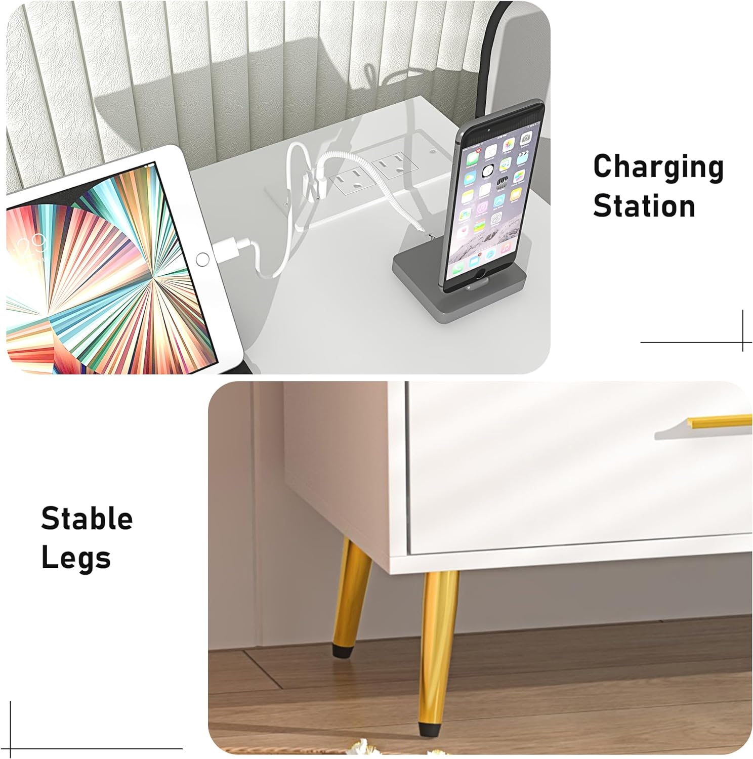 Yaoping 9 Drawer Dresser for Bedroom, Modern Wood Dresser with Wide Drawers and Metal Handles, Storage Chest of Drawers for Living Room Hallway Entryway