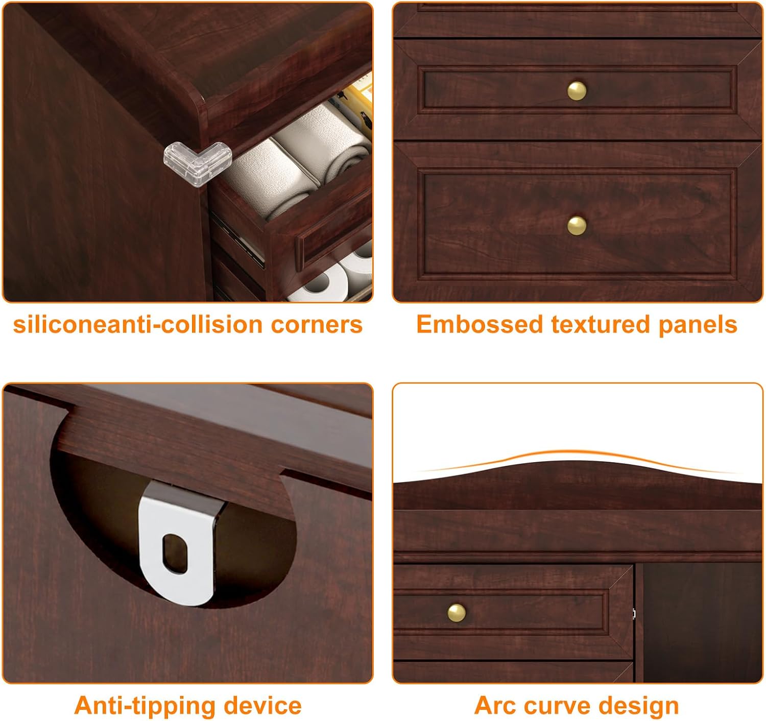 ChVans Changing Table Dresser, Baby Classic Nursery Dresser with 5 Drawers & Open Storage Shelves, Convertible Nursery Dresser Chest of Drawers