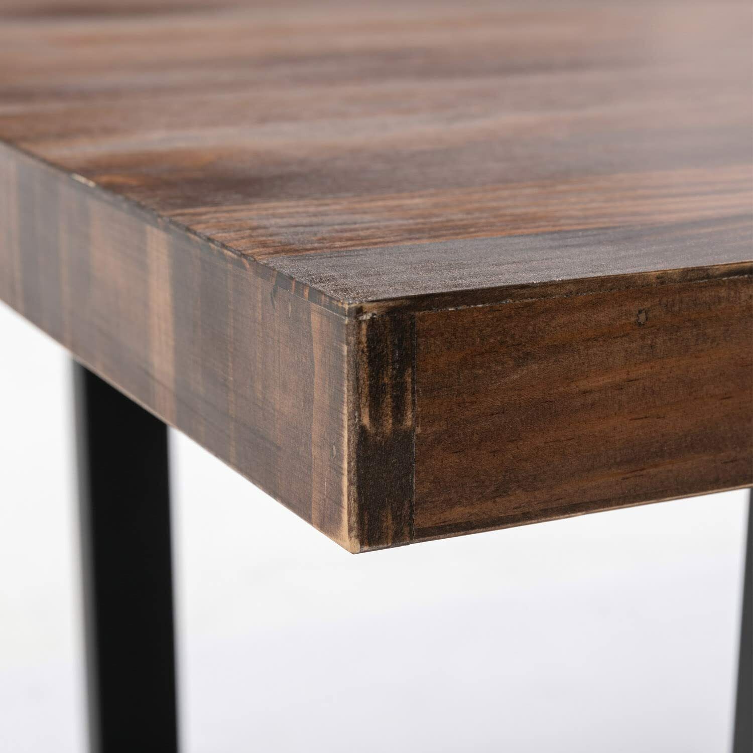 ChVans Dining Table for 4-6 Person, Rustic Farmhouse Solid Wood Dining Table with Metal Frame for Kitchen Meal(Brown-72 in Dining Table)