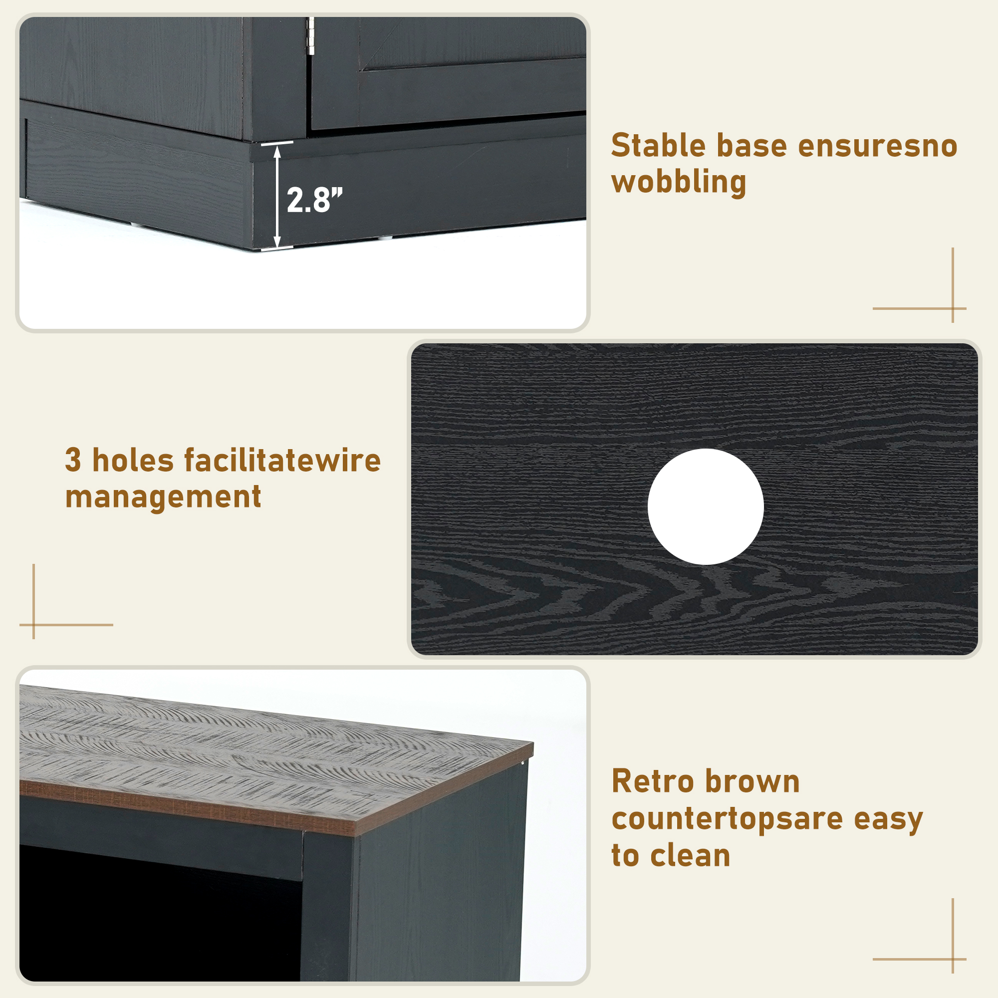 ChVans 70" Fireplace TV Stand for TVs up to 80" with 36" Electric Fireplace, Farmhouse Entertainment Center with LED, Wooden Media Console for Living Room, Bedroom(Grey)