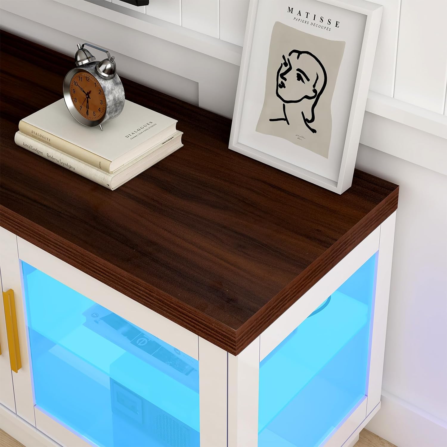 ChVans 70" TV Stand for TVs up to 85", High Glossy Entertainment Center with Storage Cabinet, Modern TV Console Media Cabinet for Living Room, Bedroom(Black)