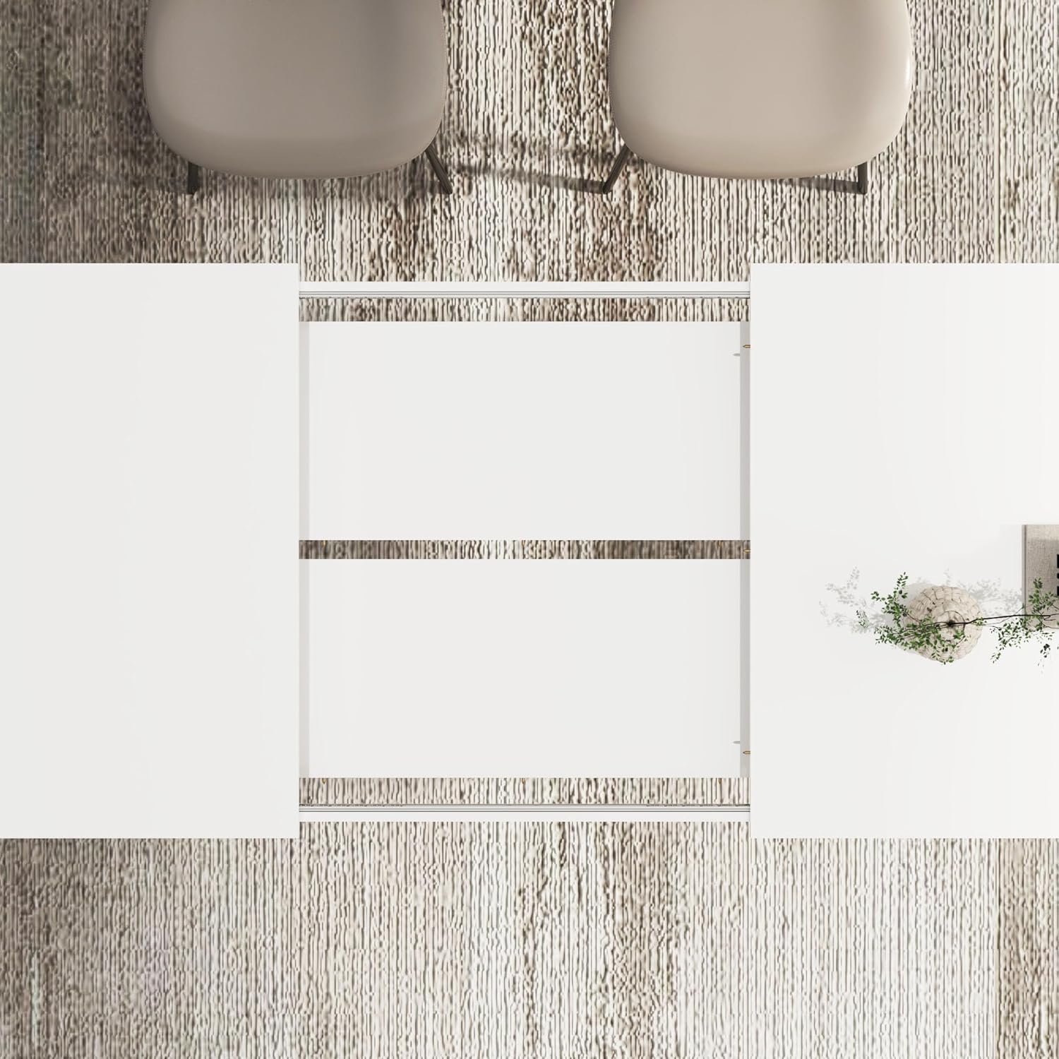 ChVans Large Mobile Extendable Dining Table for 6-10, Modern Wood Kitchen Table Rectangular Table for Dining Room, Living Room