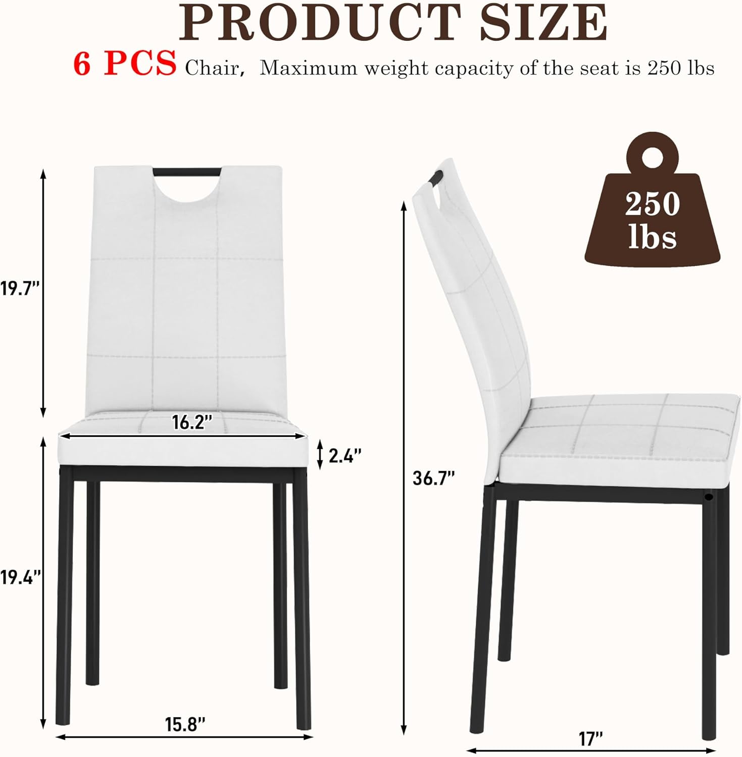 ANPOO 7-Piece Kitchen Dining Set for 4-8 People, 71" Rectangle Waterproof Wooden Table with 6 Chairs, Easy Clean Farmhouse Dining Table for Dining Room & Kitchen
