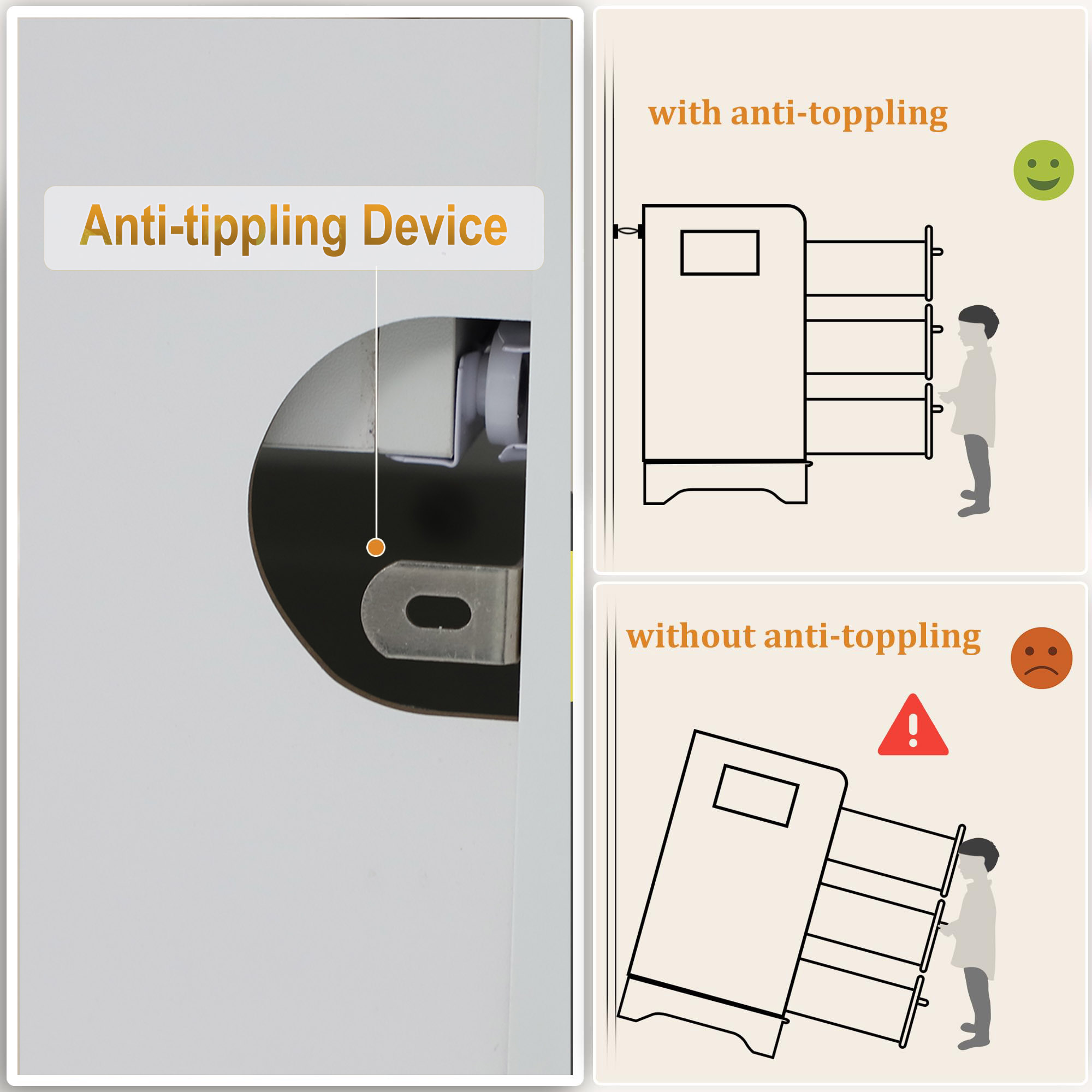 9 Drawer Dresser Chest of Drawer with LED Lights & Charging Station for Bedroom