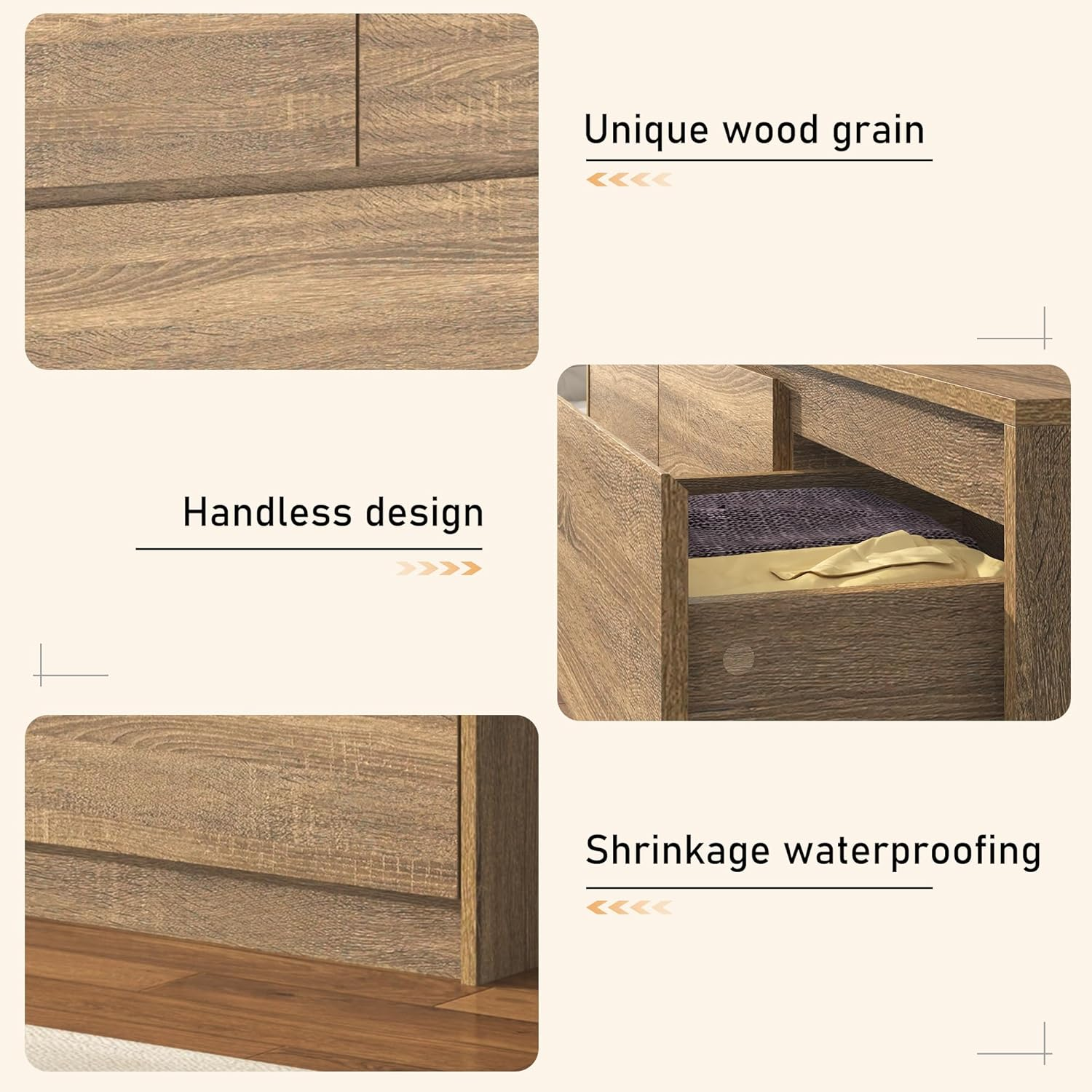 ChVans 7 Drawer Black Dresser for Bedroom, 55" Modern High Gloss Dresser with 7 Drawers, Large Wood Chest of Drawer Handle Free, Long Dresser for Kids Bedroom, Living Room, Entryway, Hallway