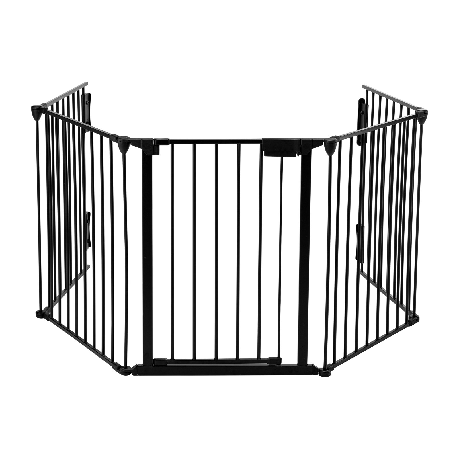 Yaoping 120" Wide Baby Gate Metal Safety Fence for Toddlers/pets/dogs, 5 Panels(Black-5-Panel)