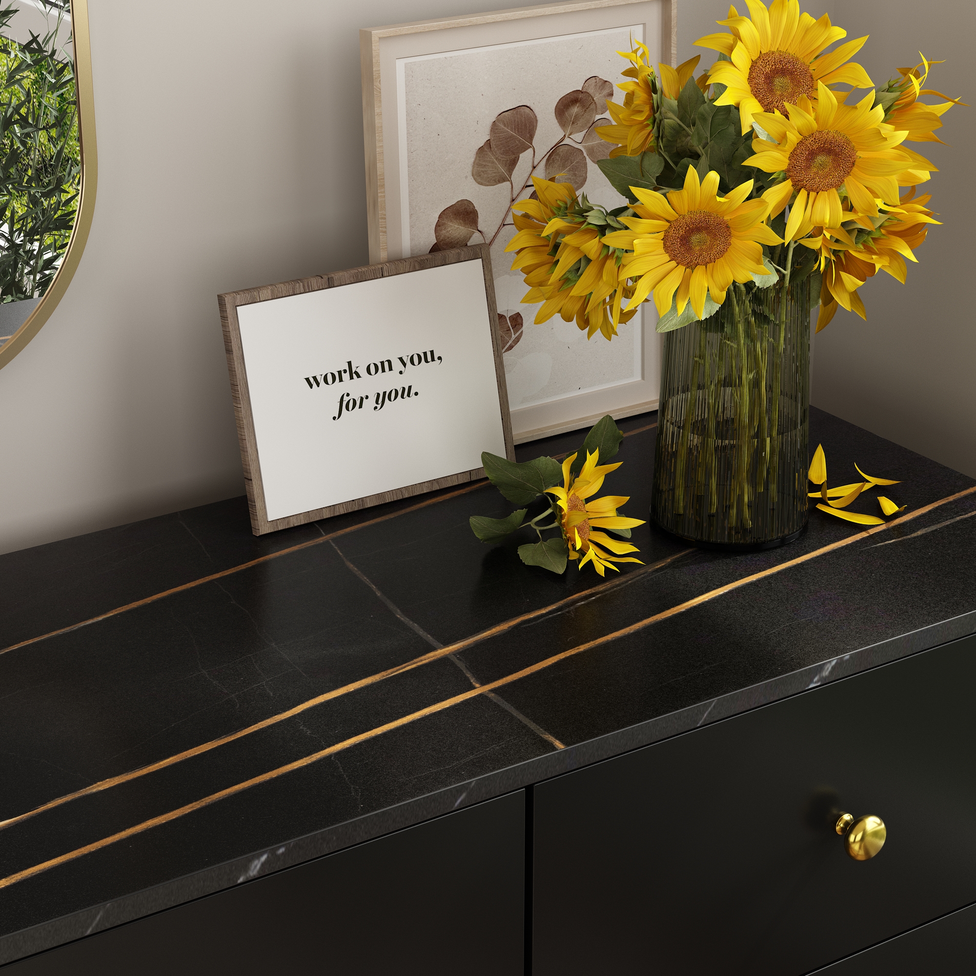 6 Drawer Dresser for Bedroom, Modern Wood Dresser with Wide Drawers and Metal Handles, Storage Chest of Drawers for Living Room Hallway Entryway