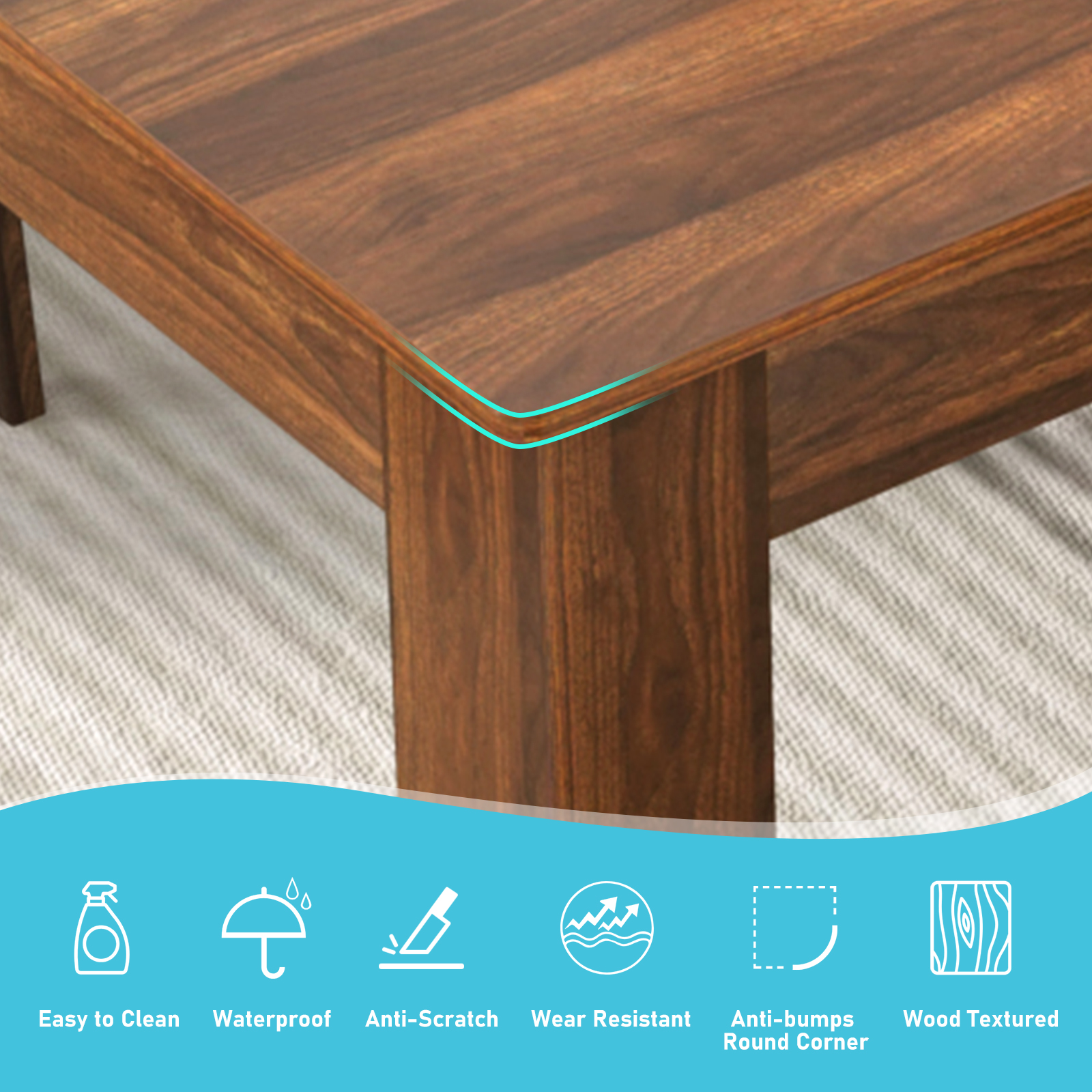 ChVans Large Mobile Extendable Dining Table for 6-10, Modern Wood Kitchen Table Rectangular Table for Dining Room, Living Room