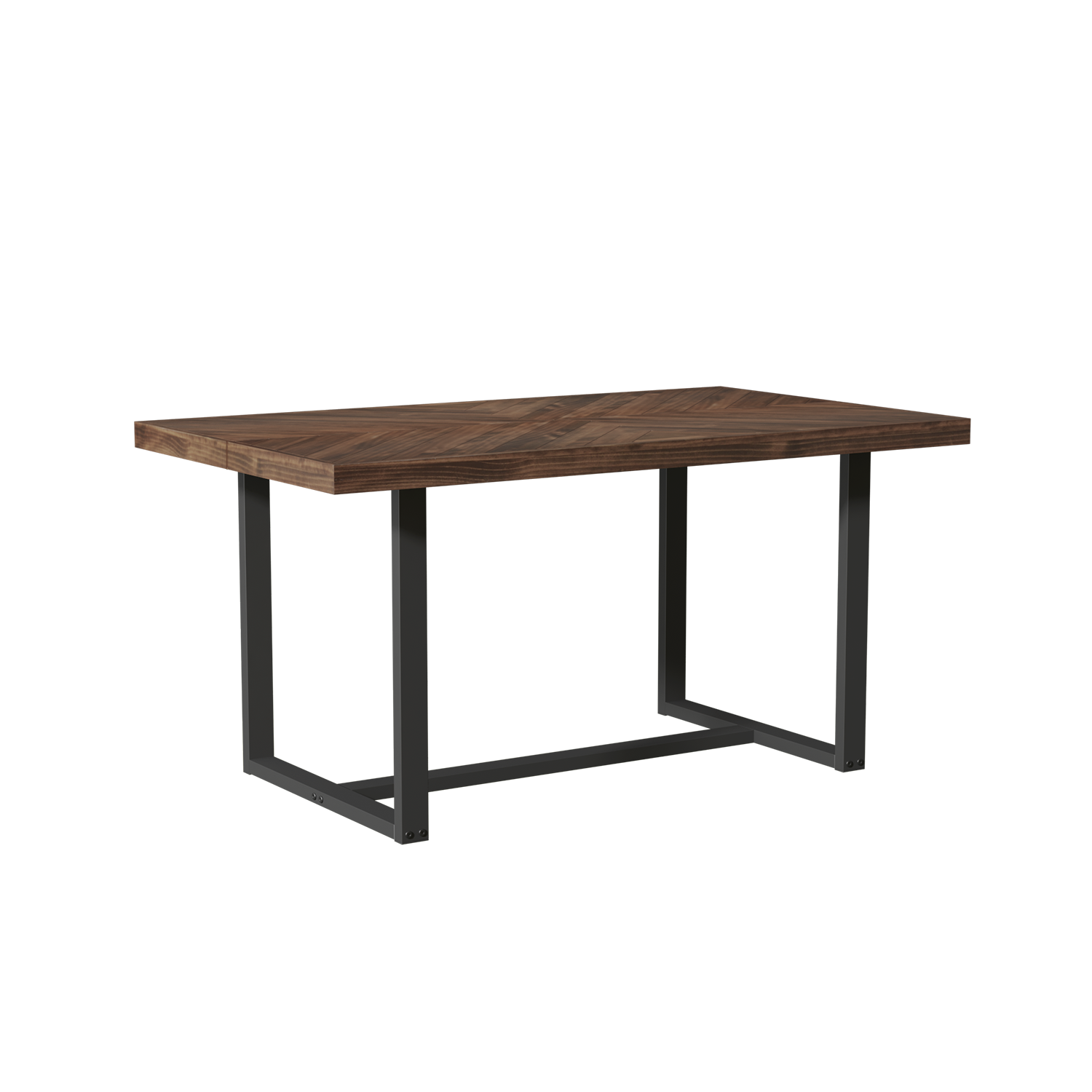 ChVans Dining Table for 4-6 Person, Rustic Farmhouse Solid Wood Dining Table with Metal Frame for Kitchen Meal(Brown-72 in Dining Table)