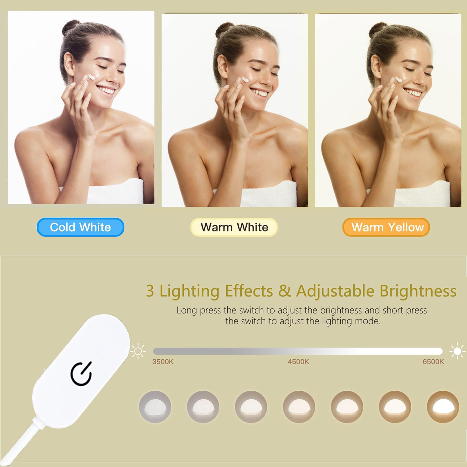 Modern Vanity with Large Lighted Mirror & Sliding Storage, Glass Top, 5 Drawer Makeup Vanity Desk with Charging Station, Cushioned Storage Stool