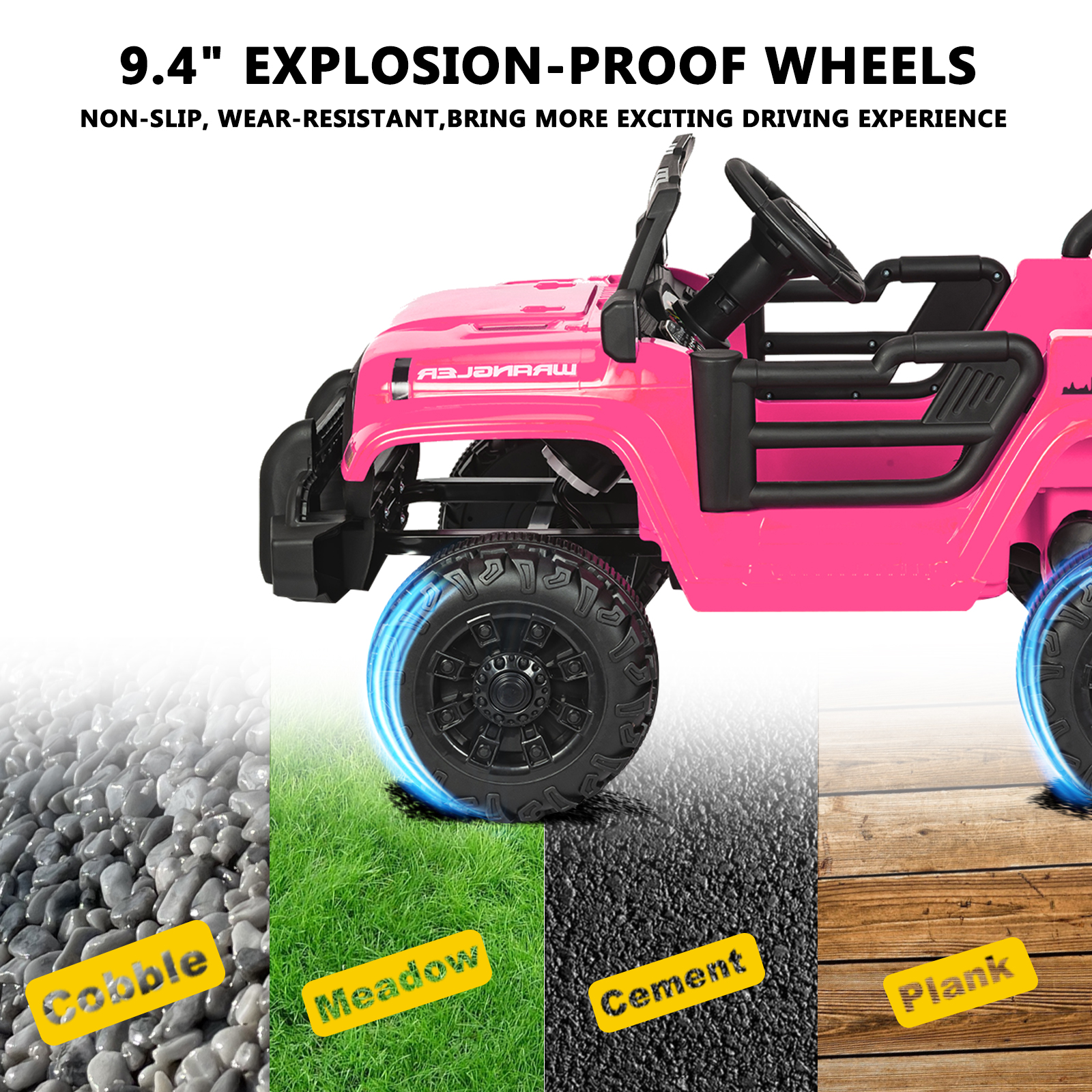 ANPOO 12V Kids Powered Ride on Truck Car with Parent Remote Control, Electric Battery Powered Ride on Toys w/ 3-Speed, Suspension, LED Lights, Music, Bluetooth, MP3