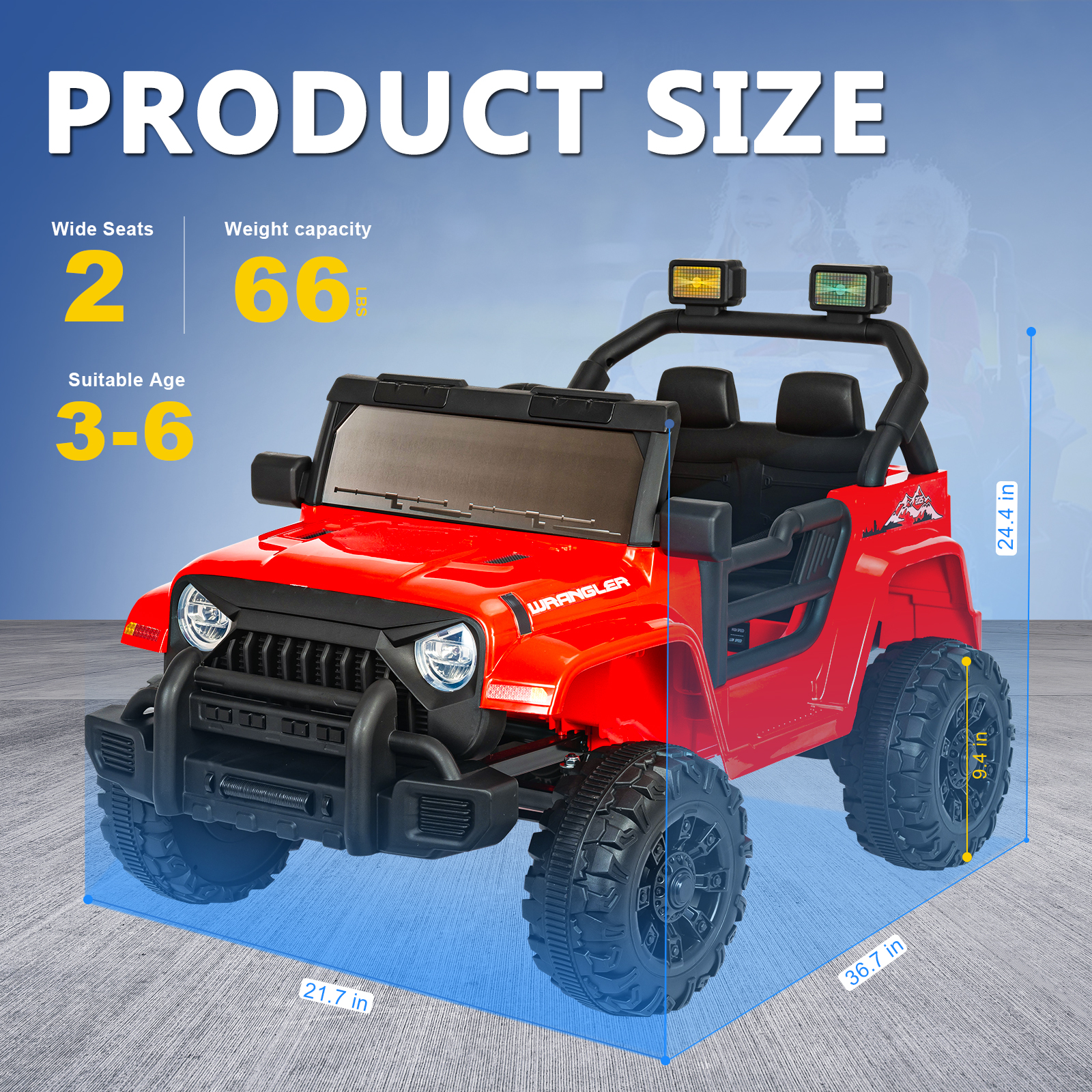 ANPOO 12V Kids Powered Ride on Truck Car with Parent Remote Control, Electric Battery Powered Ride on Toys w/ 3-Speed, Suspension, LED Lights, Music, Bluetooth, MP3