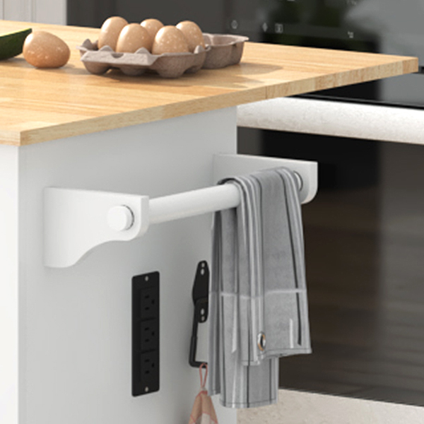 ANPOO 55" Rolling Kitchen Island with Drop Leaf and Power Outlet, Movable Kitchen Cart with Rubber wood Countertop, Island Table on Wheels for Kitchen w/2 Drawers, Spice Rack, Adjustable Shelves