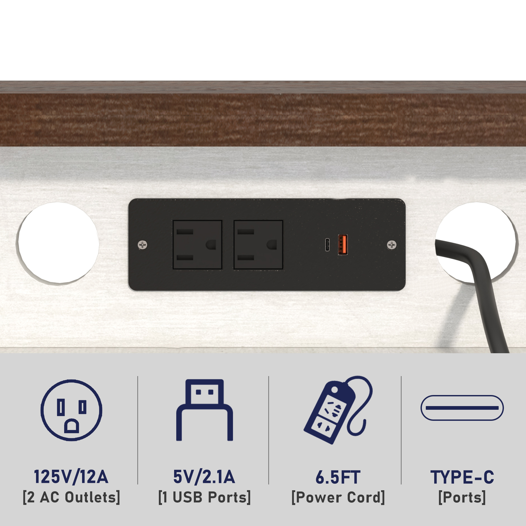 ChVans 75" Fireplace TV Stand for TVs up to 85" with 36" Electric Fireplace, 33"H Farmhouse Entertainment Center with Power Outlet & LED Lights, Wooden Media Console for Living Room, Bedroom