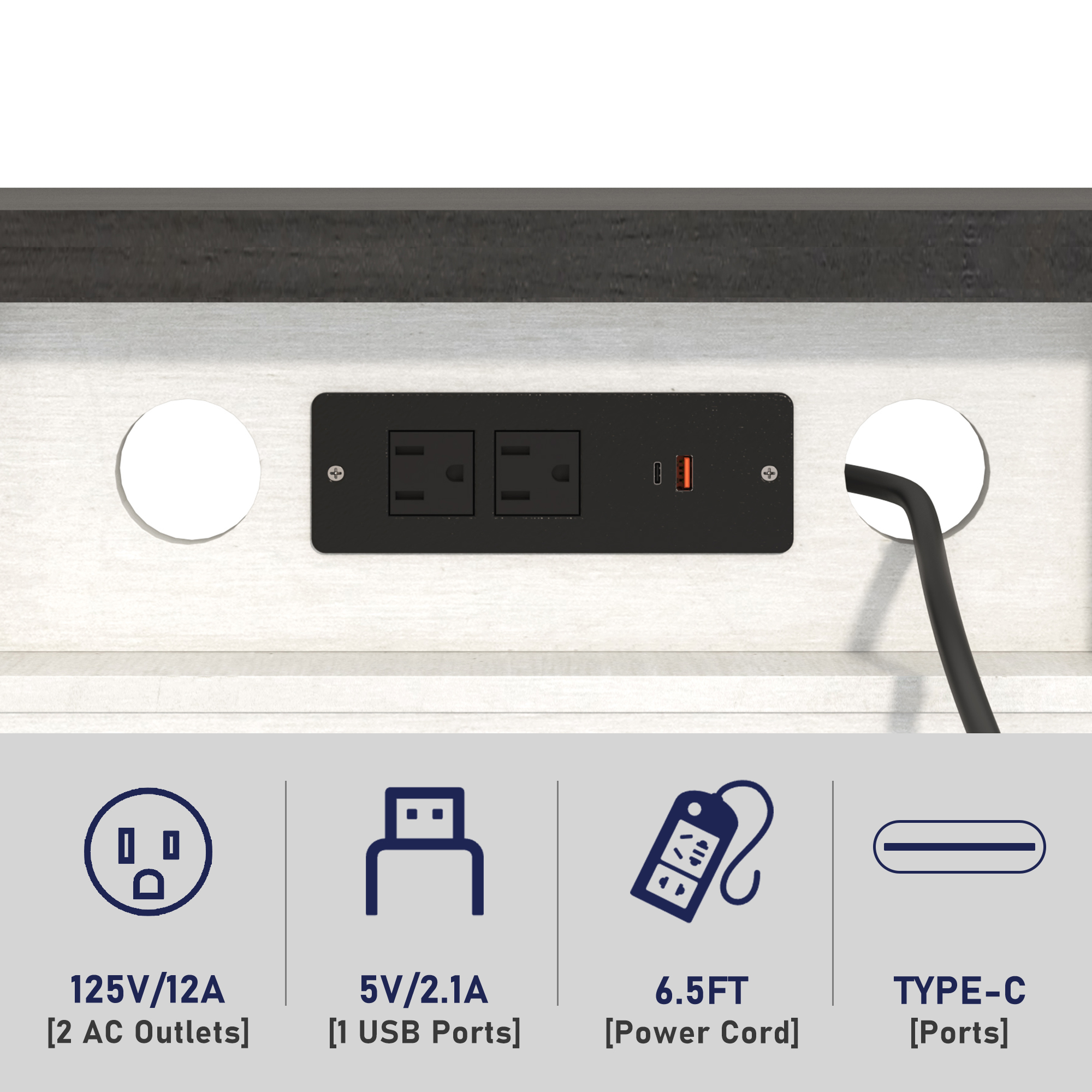 ChVans 75" Fireplace TV Stand for TVs up to 85" with 36" Electric Fireplace, 33"H Farmhouse Entertainment Center with Power Outlet & LED Lights, Wooden Media Console for Living Room, Bedroom