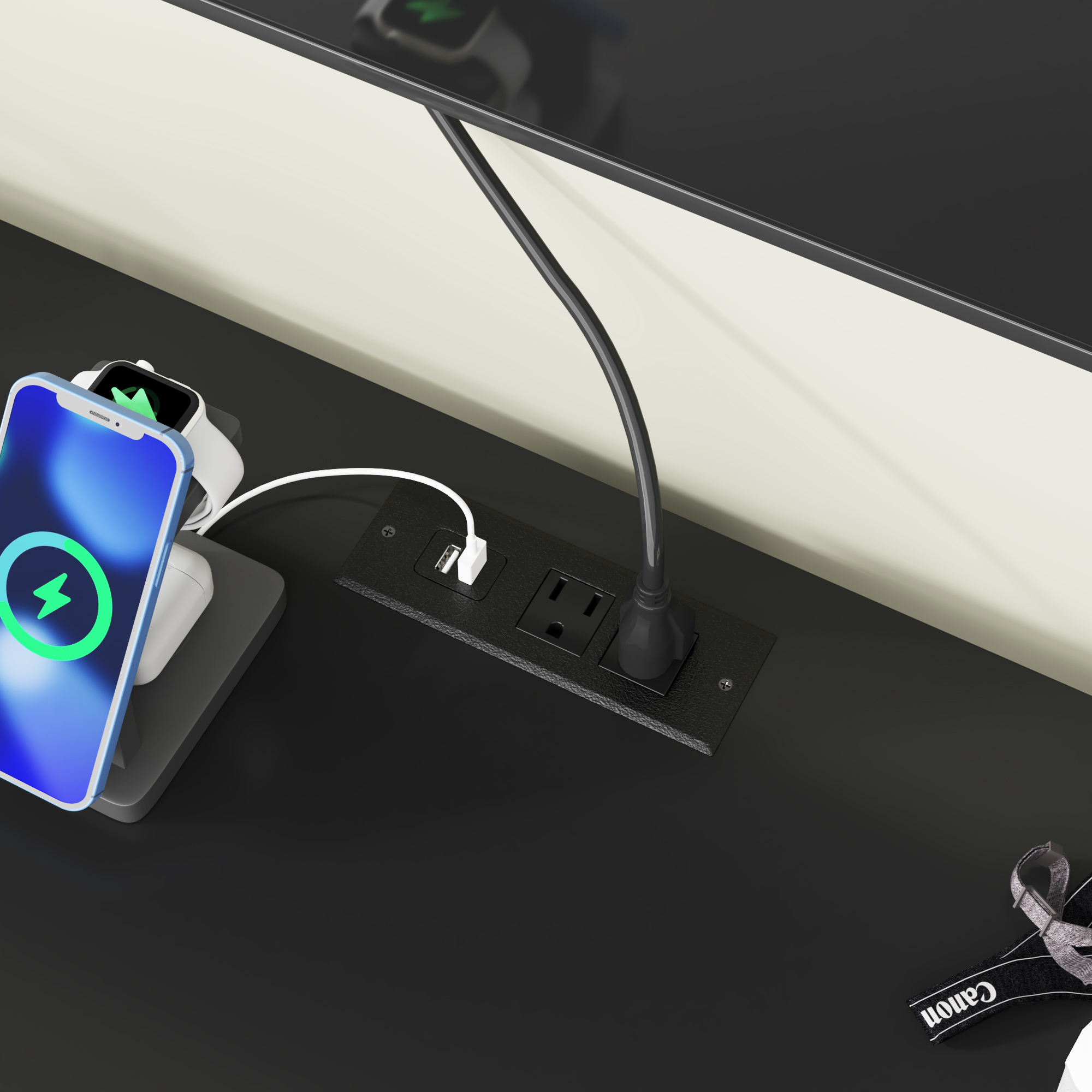 ChVans Black Dresser with LED Lights for Bedroom, Modern Wood Dresser with Wide Drawers and Metal Handles, 9 drawer dresser for Kids Living Room, Bedroom, Hallway