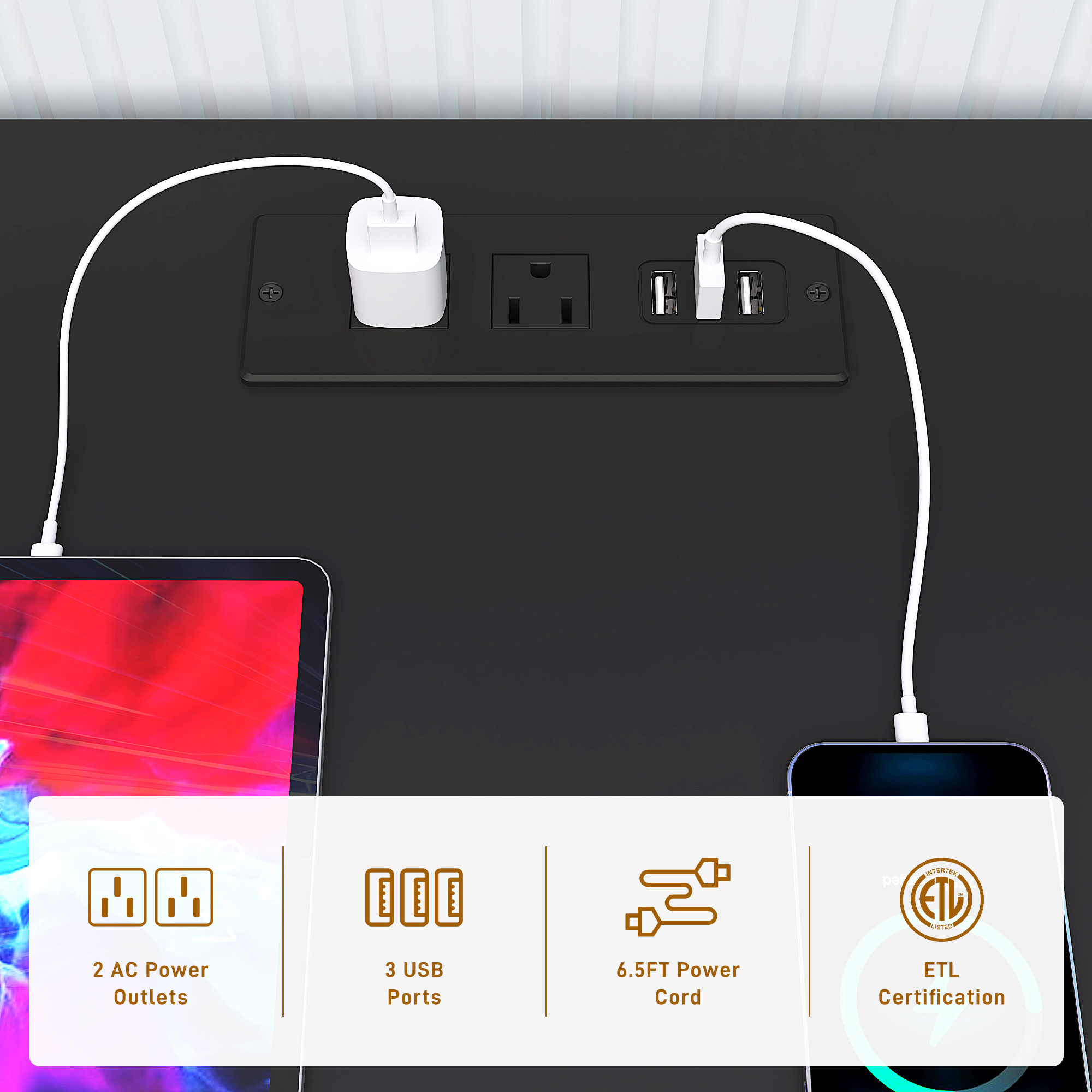 ChVans Modern LED TV Stand for TVs up to 70" with Adjustable LED Lights/Outlet, High Gloss Entertainment Center with Open Shelves Storage, Media Console TV Stands for Living Room, Game room, Bedroom