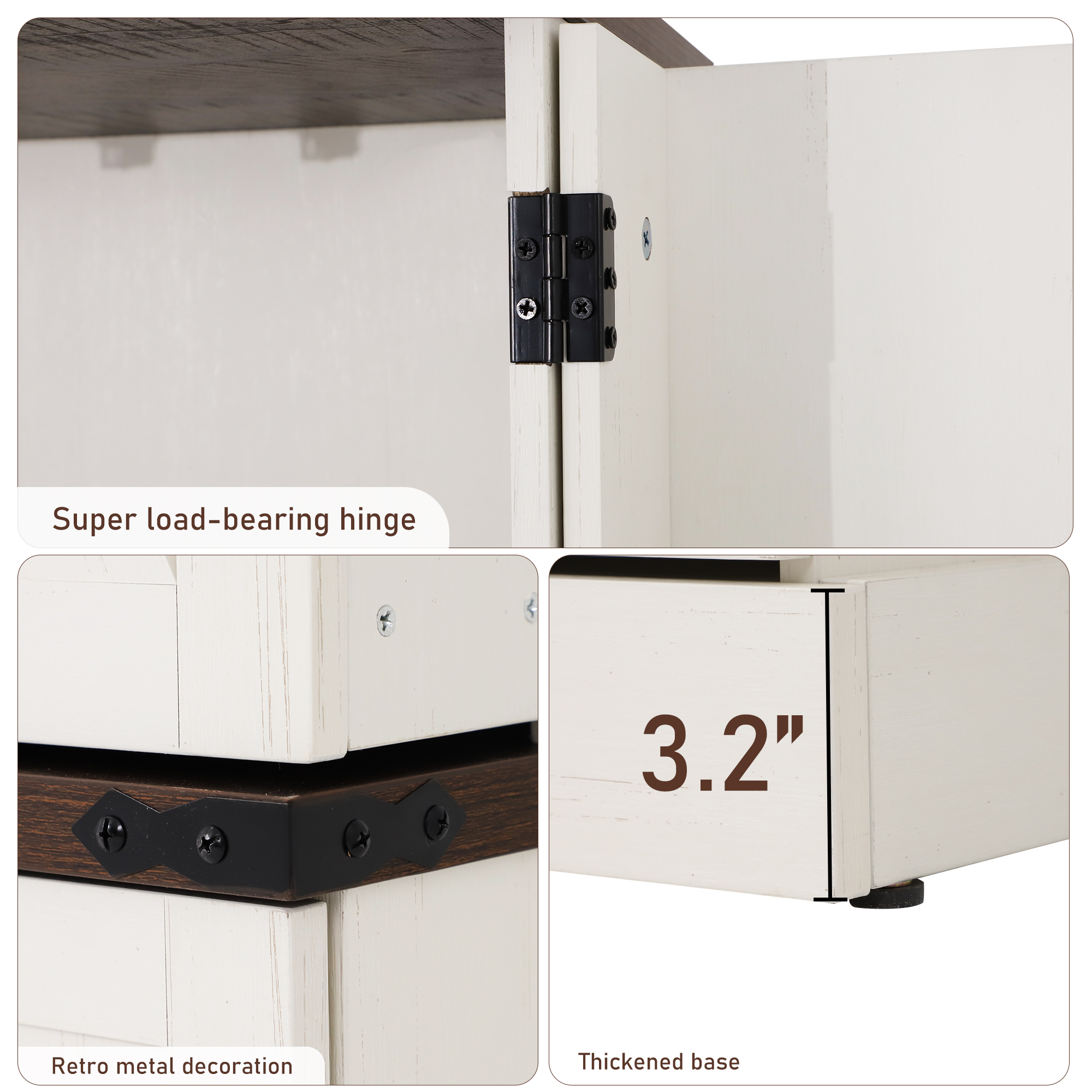 71''Tall Farmhouse Kitchen Pantry Cabinet, 3 Layers Storage Cabinet, 2 Drawers, 8 Hanging Shelves, Adjustable Shelves, Versatile Large Rustic Cabinet for Kitchen, Dining Room, Living Room, Bathroom