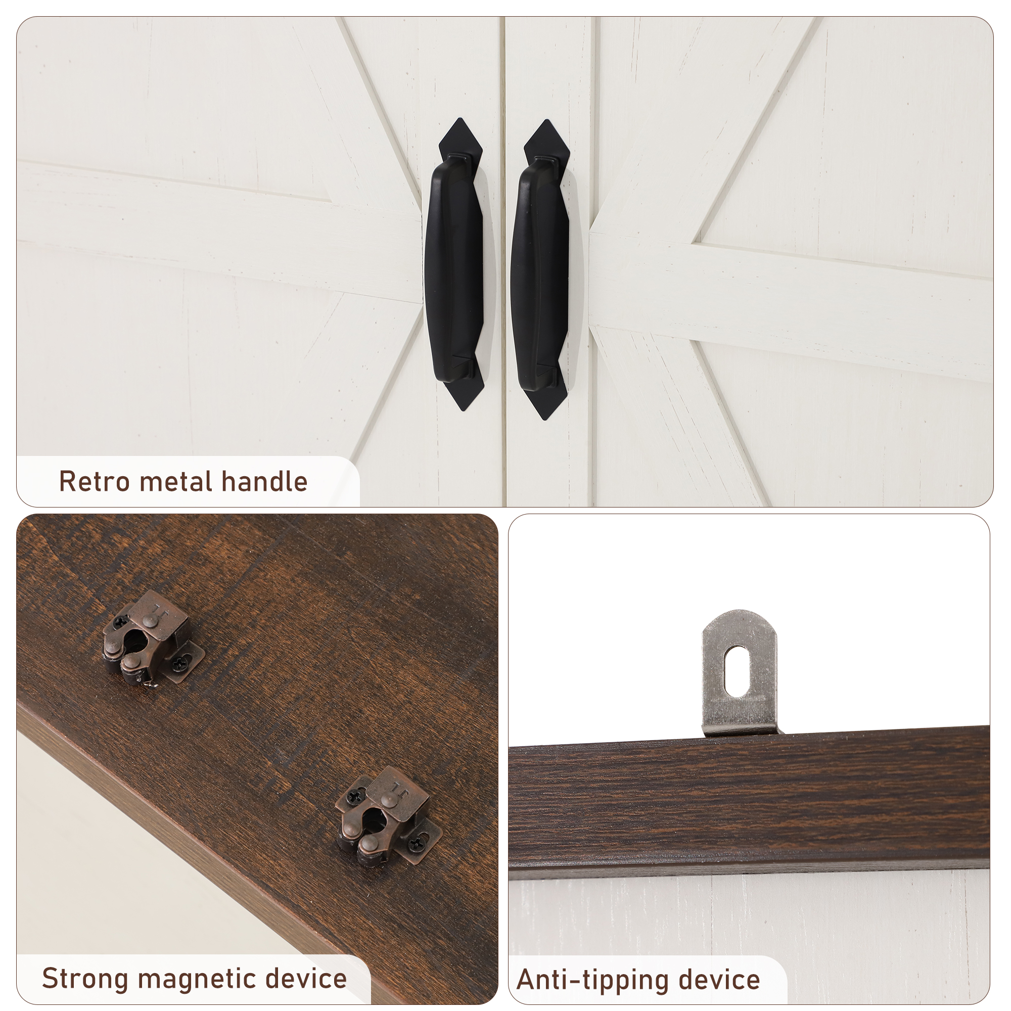 71''Tall Farmhouse Kitchen Pantry Cabinet, 3 Layers Storage Cabinet, 2 Drawers, 8 Hanging Shelves, Adjustable Shelves, Versatile Large Rustic Cabinet for Kitchen, Dining Room, Living Room, Bathroom