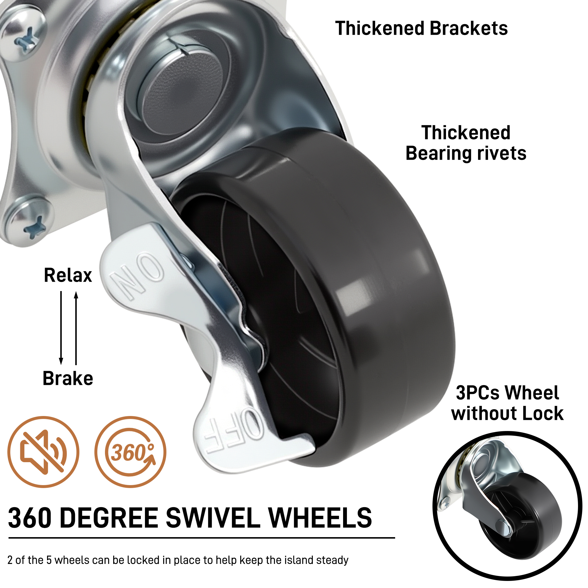 ANPOO Large Rolling Kitchen Island Table on Wheels with Drop Leaf, Barn Door Kitchen Island Table with Storage Cabinet and Tower Rack, Island Table for Kitchen