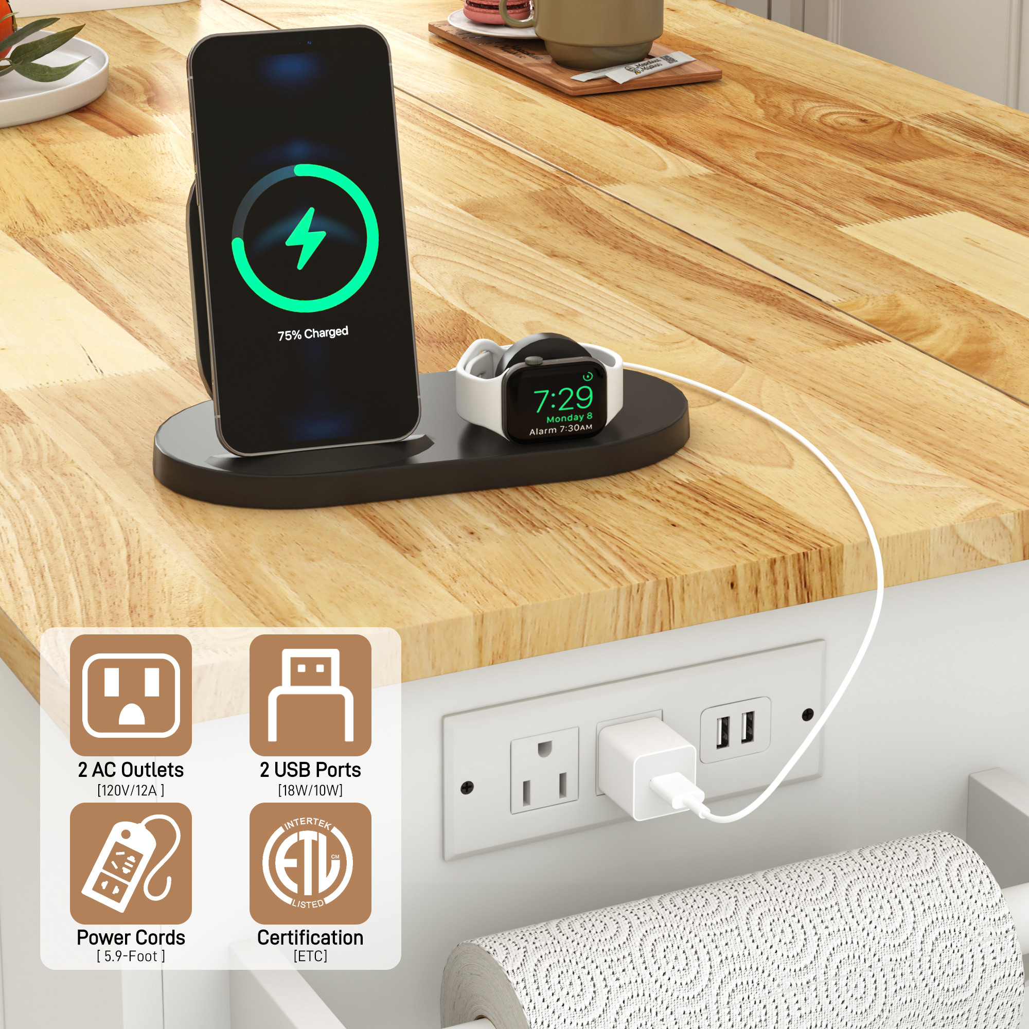 ANPOO Large Rolling Kitchen Island Table on Wheels with Drop Leaf, Barn Door Kitchen Island Table with Storage Cabinet and Tower Rack, Island Table for Kitchen