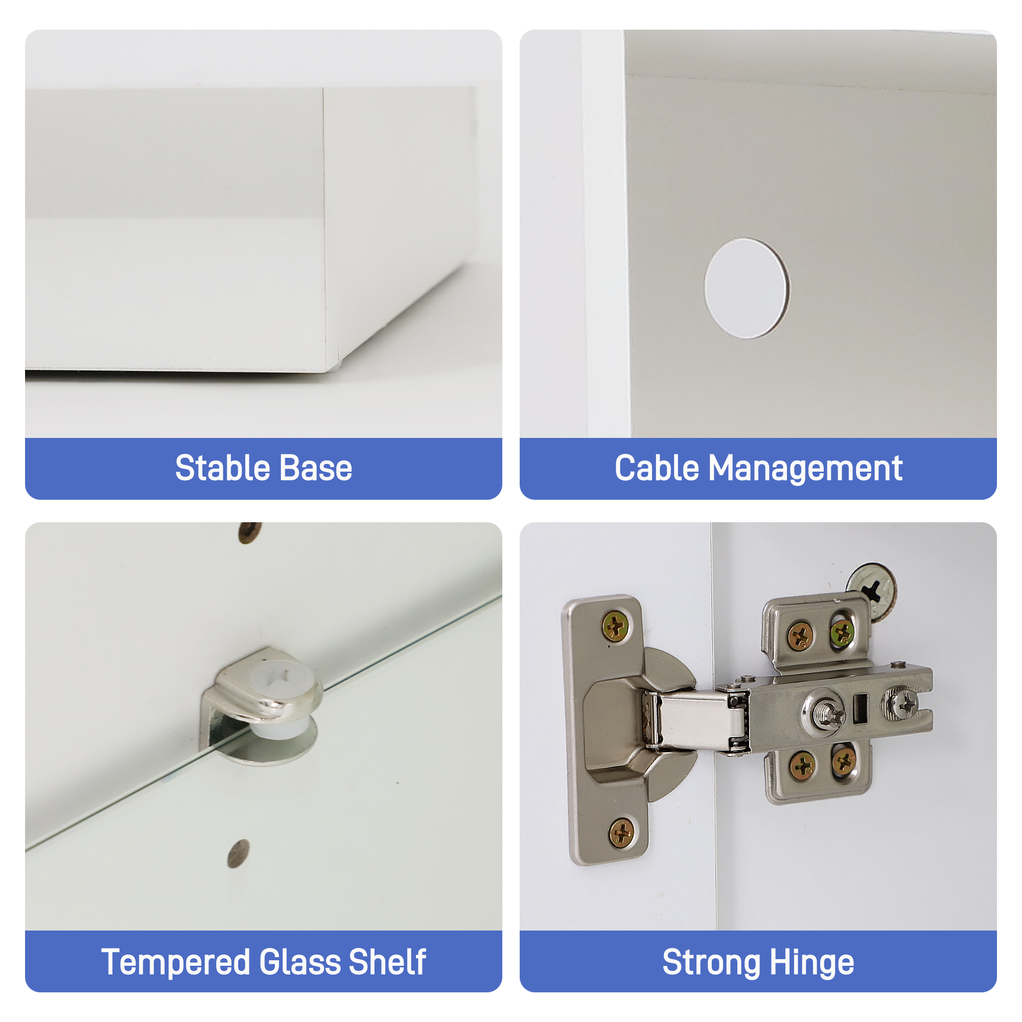 ChVans LED TV Stand for up to 80" TVs with Power Outlet, Modern Tall Entertainment Center with Storage, High Gloss Gaming TV Media Console with 2 Storage Cabinets for Living Room, Bed Room