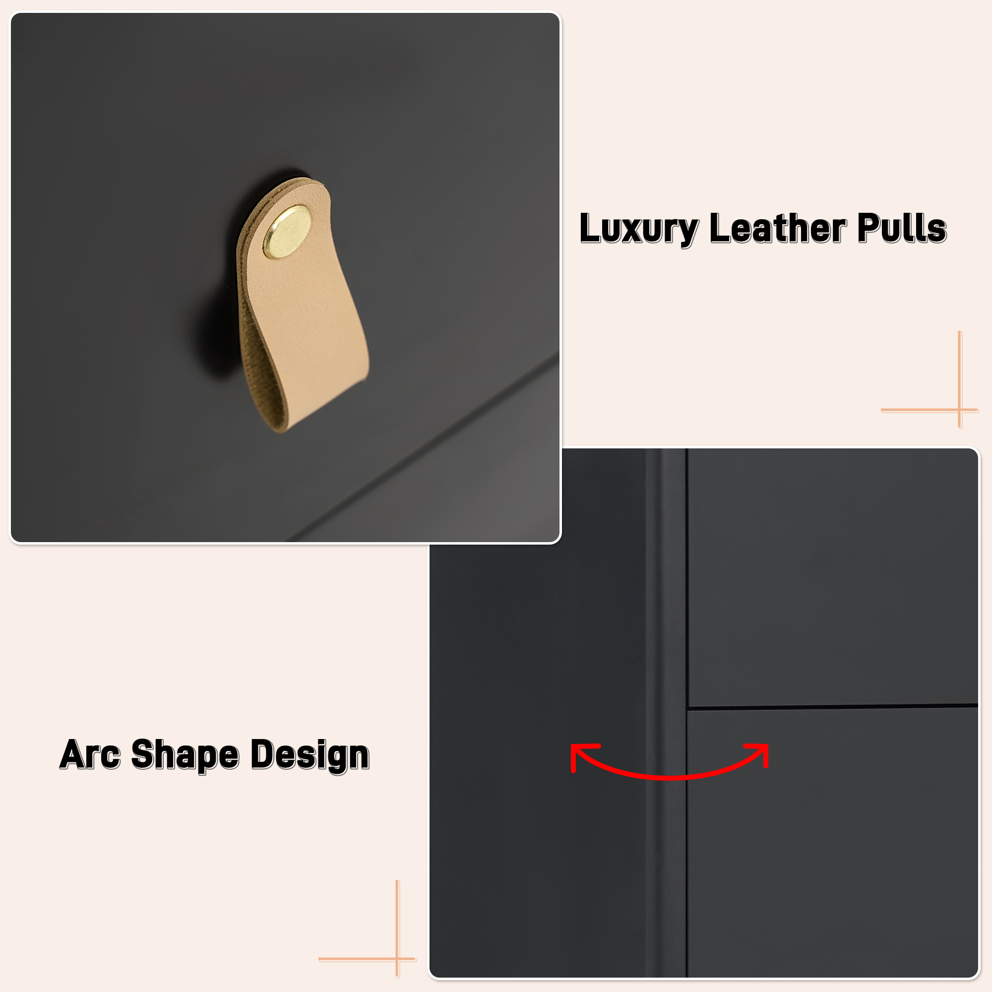 ChVans 59" Large LED Dresser with Glass Top, Jewelry Closet Island, 6 Drawer Dresser for Bedroom, Long Modern Chest of Drawers, Wide Drawer Organizer Cabinet