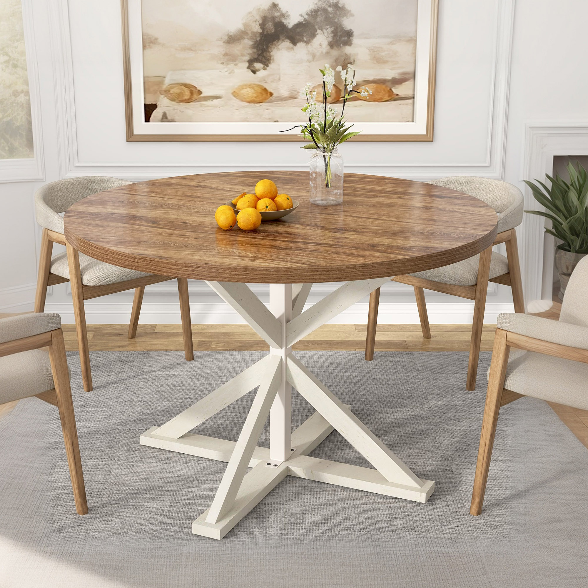 47" Round Dining Table for 4