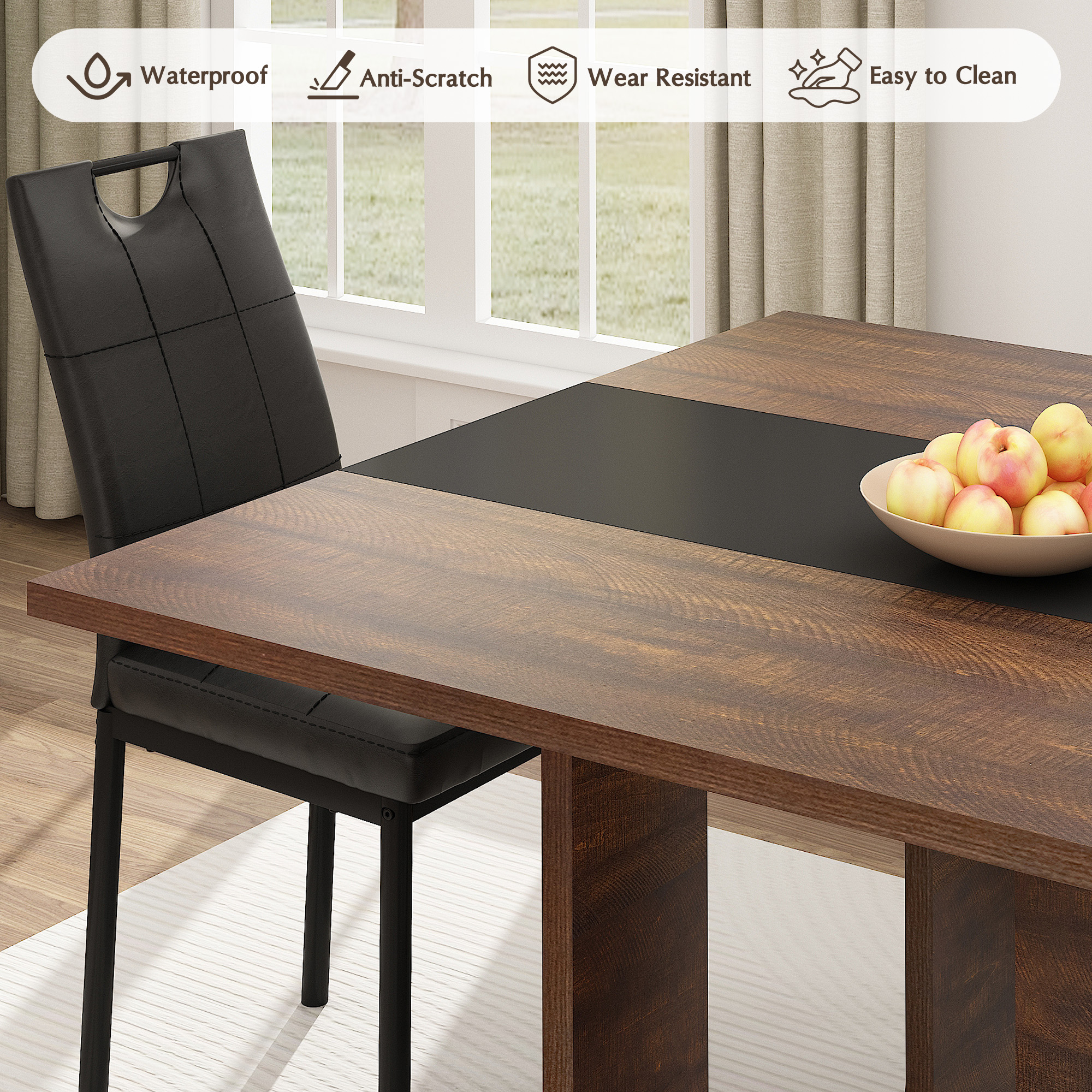 ChVans 95" Large Kitchen Dining Room Table for 10-12 People, Rectangular Wooden Kitchen Table with Heavy Duty Legs, Modern Dinner Furniture Last Forever, Wood Grain