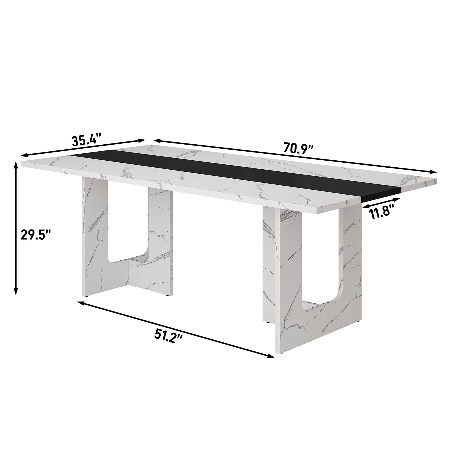 ChVans 70.9" Large Kitchen Dining Room Table for 6-8 People, Rectangular Wooden Kitchen Table with Heavy Duty Legs, Modern Dinner Furniture Last Forever, Wood Grain