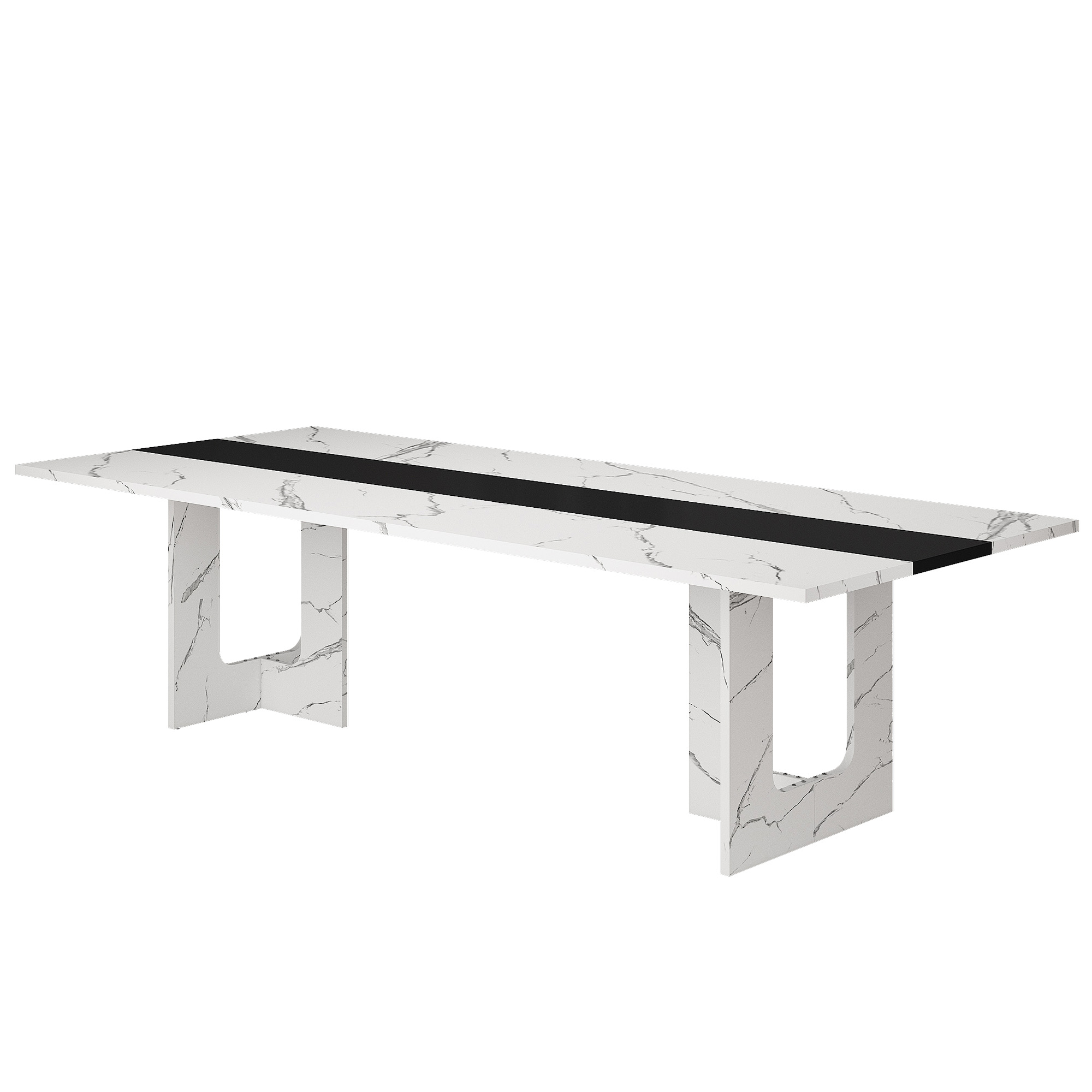 ChVans 95" Large Kitchen Dining Room Table for 10-12 People, Rectangular Wooden Kitchen Table with Heavy Duty Legs, Modern Dinner Furniture Last Forever, Wood Grain