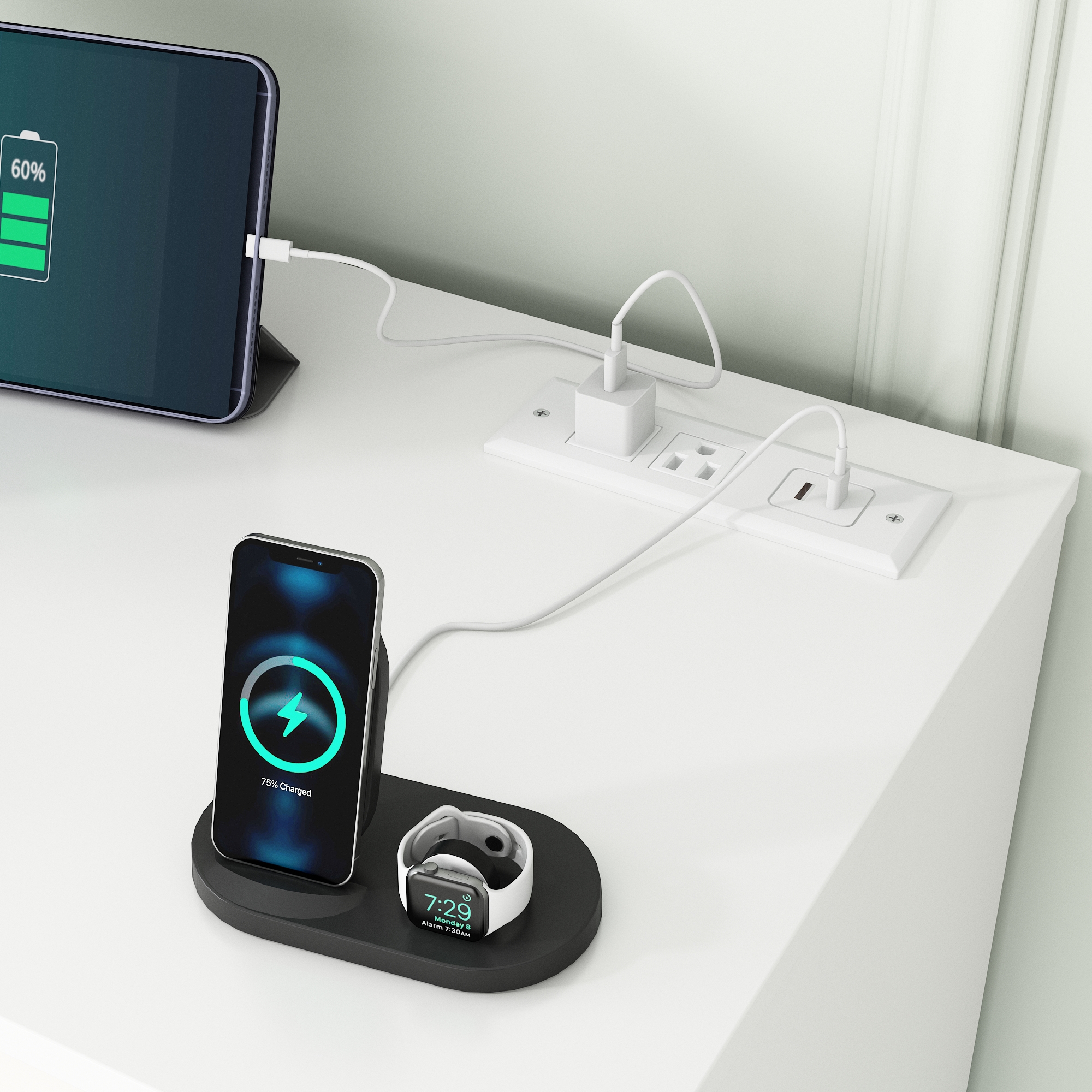 ChVans 10 Drawer Dresser with 60000-color LED Lights & Power Outlet, 63'' Long Modern Chest of Drawers for Closet, Wide Drawer Organizer Cabinet for Bedroom, Living Room, Entryway, Hallway