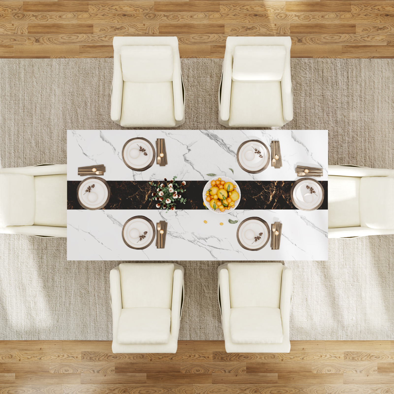 ChVans Upholstered Dining Chair with Casters and Storage, Chenille Armchair with Cushion & Backrest, Washable Cover, 2 Side Pockets, Modern Chair for Bedroom Reading Room Living Room