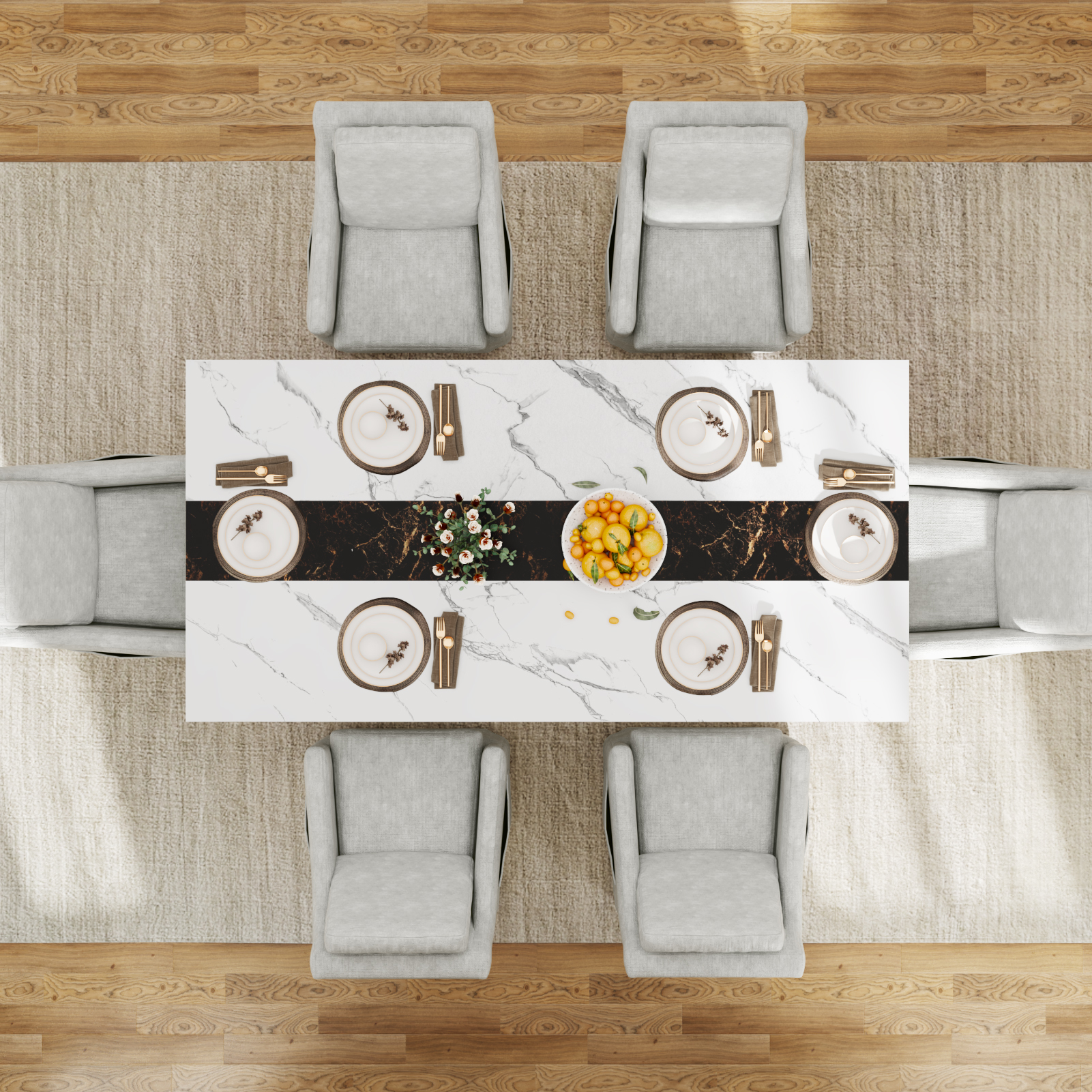 ChVans Upholstered Dining Chair with Casters and Storage, Chenille Armchair with Cushion & Backrest, Washable Cover, 2 Side Pockets, Modern Chair for Bedroom Reading Room Living Room