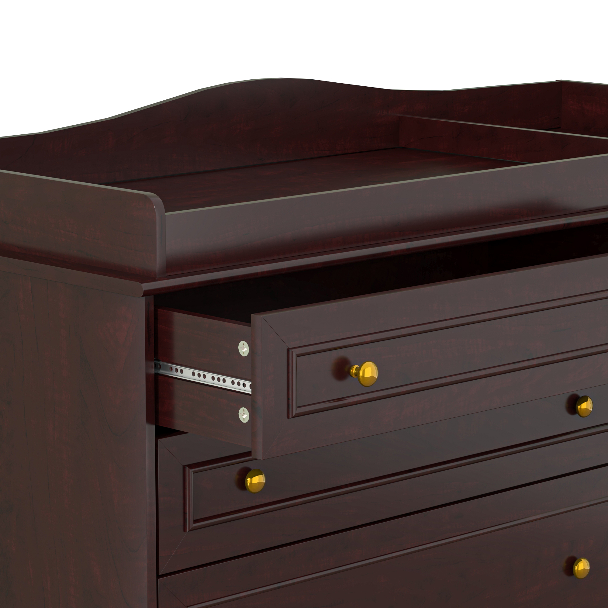 ChVans Changing Table Dresser, Baby Classic Nursery Dresser with 5 Drawers and 2 Shelves, Wood Chest of Drawers Nursery Storage Kids Organizer