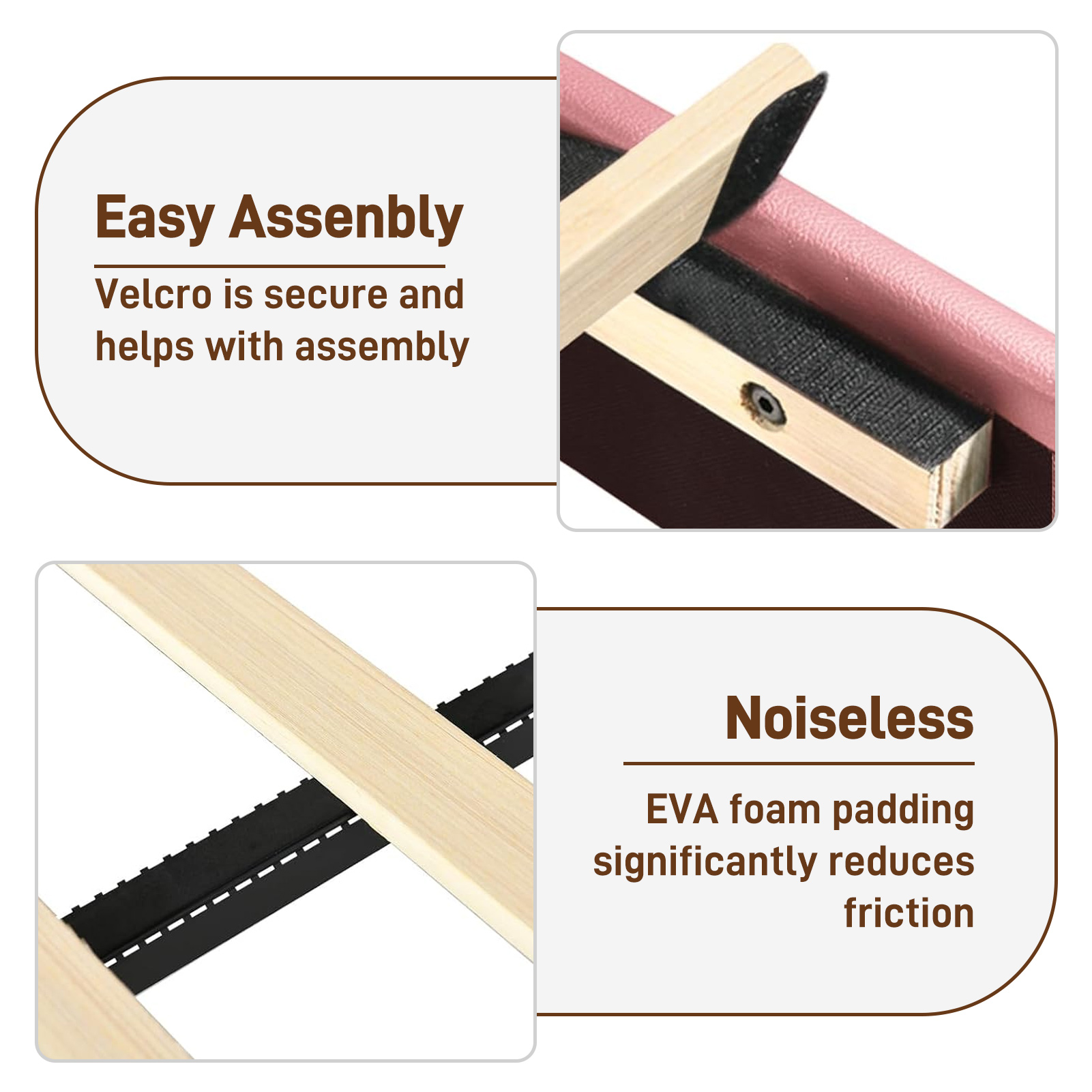 LED Bed Frame with Power Outlet & 4 Drawers, Upholstered PU Leather Platform Bed with Diamond Tufted Storage Headboard&Footboard, No Box Spring Needed, Noise Free