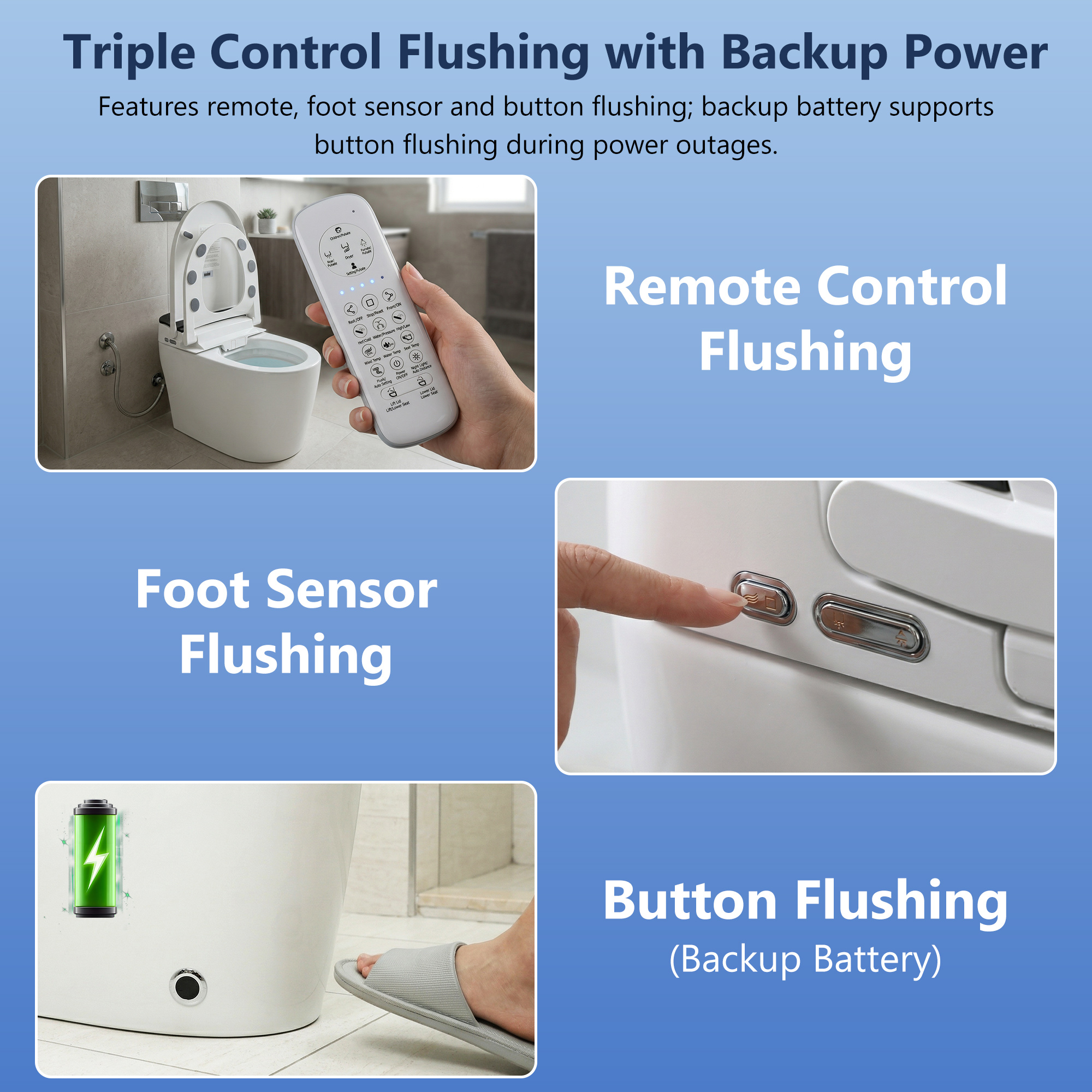 Modern Smart Toilet with Bidet Built In,Heated Seat,Warm Air Dryer,Adjustable Temp,Foot Sensor,Auto Lid&Seat,Electric Tankless Toilets with LED Display,1.28 GPF