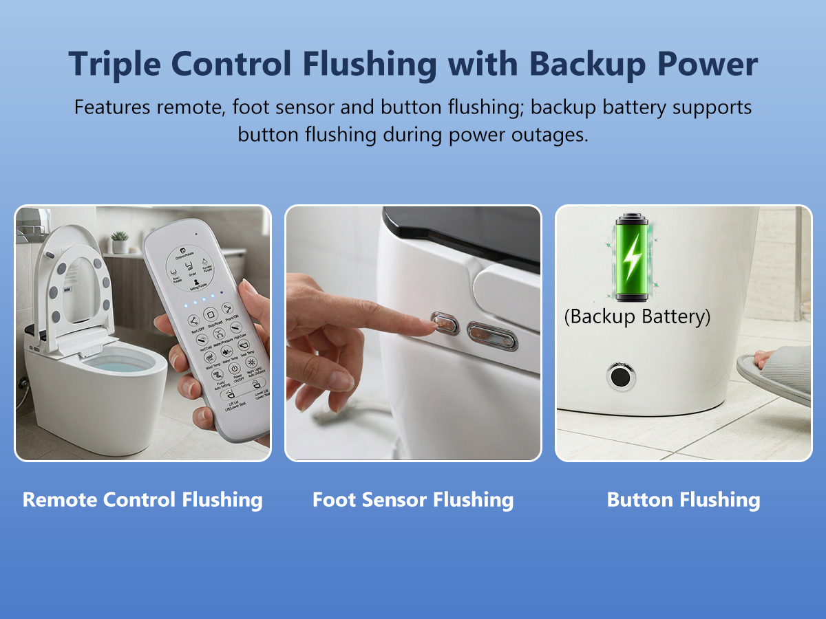 Modern Smart Toilet with Bidet Built In,Heated Seat,Warm Air Dryer,Adjustable Temp,Foot Sensor,Auto Lid&Seat,Electric Tankless Toilets with LED Display,1.28 GPF
