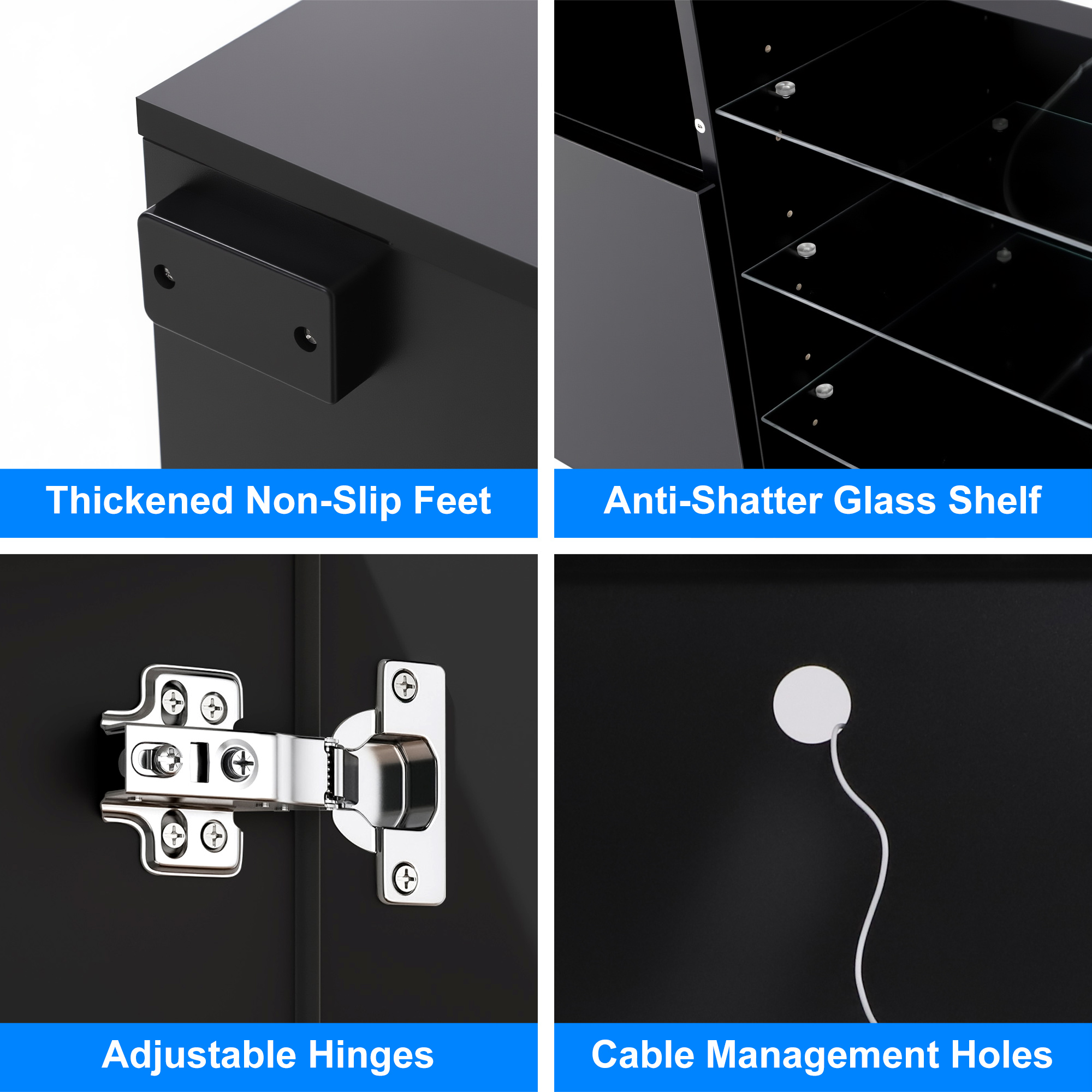 98'' Modular LED TV Stand for TVs up to 100'', High Gloss Gaming Entertainment Center with RGB Lights, Cabinets, Tempered Glass Shelves, Media Console for Game Room Living Room