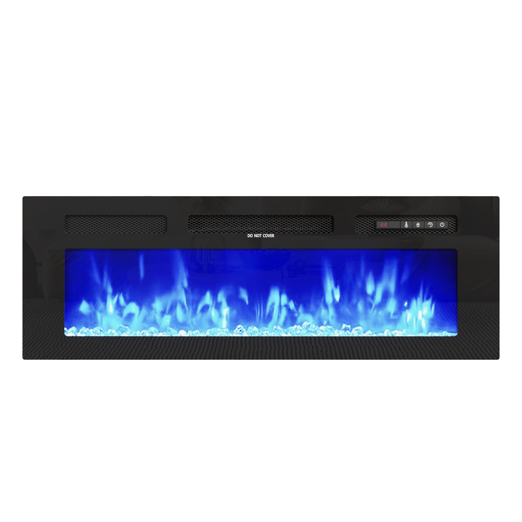 ChVans Fireplace TV Stand for 90" 95" 100" with LED Light & Outlets, 92.5" Large Entertainment Center Gaming Soundbar Shelf with 50'' Electric Fireplace