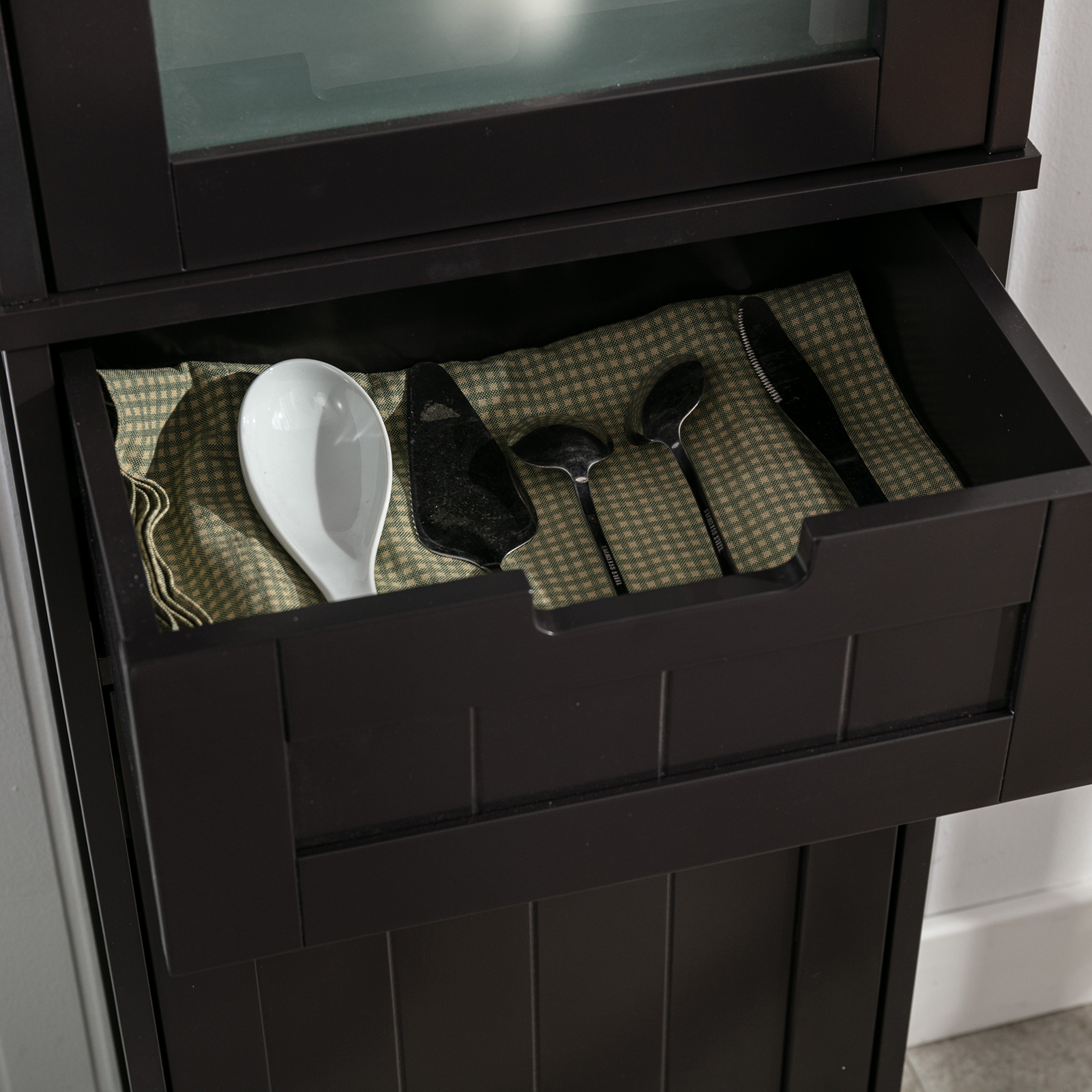 CAIDI Bathroom Storage Cabinet, White Linen Cabinet, Narrow Tall Cabinet Storage Tower with Door and Drawer for Kitchen Living Room