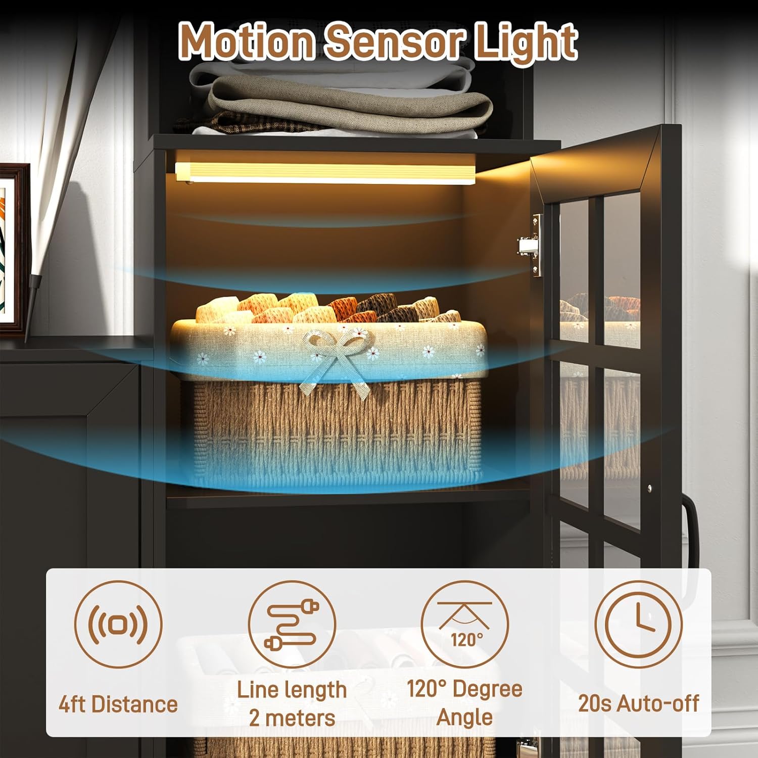 ChVans 103" W Wall Unit TV Stand with Storage for TVs up to 80", Modern TV Console with LED Lights, Entertainment Center with Bookshelves for Living Room