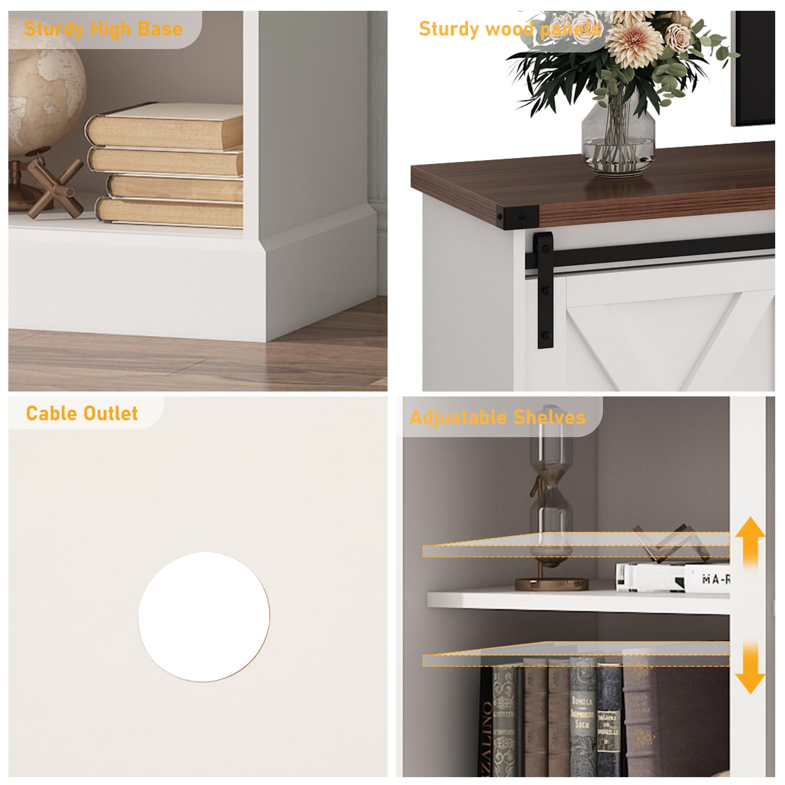 Chvans 70” Fireplace TV Stand with 36" Fireplace for up 80" TVs