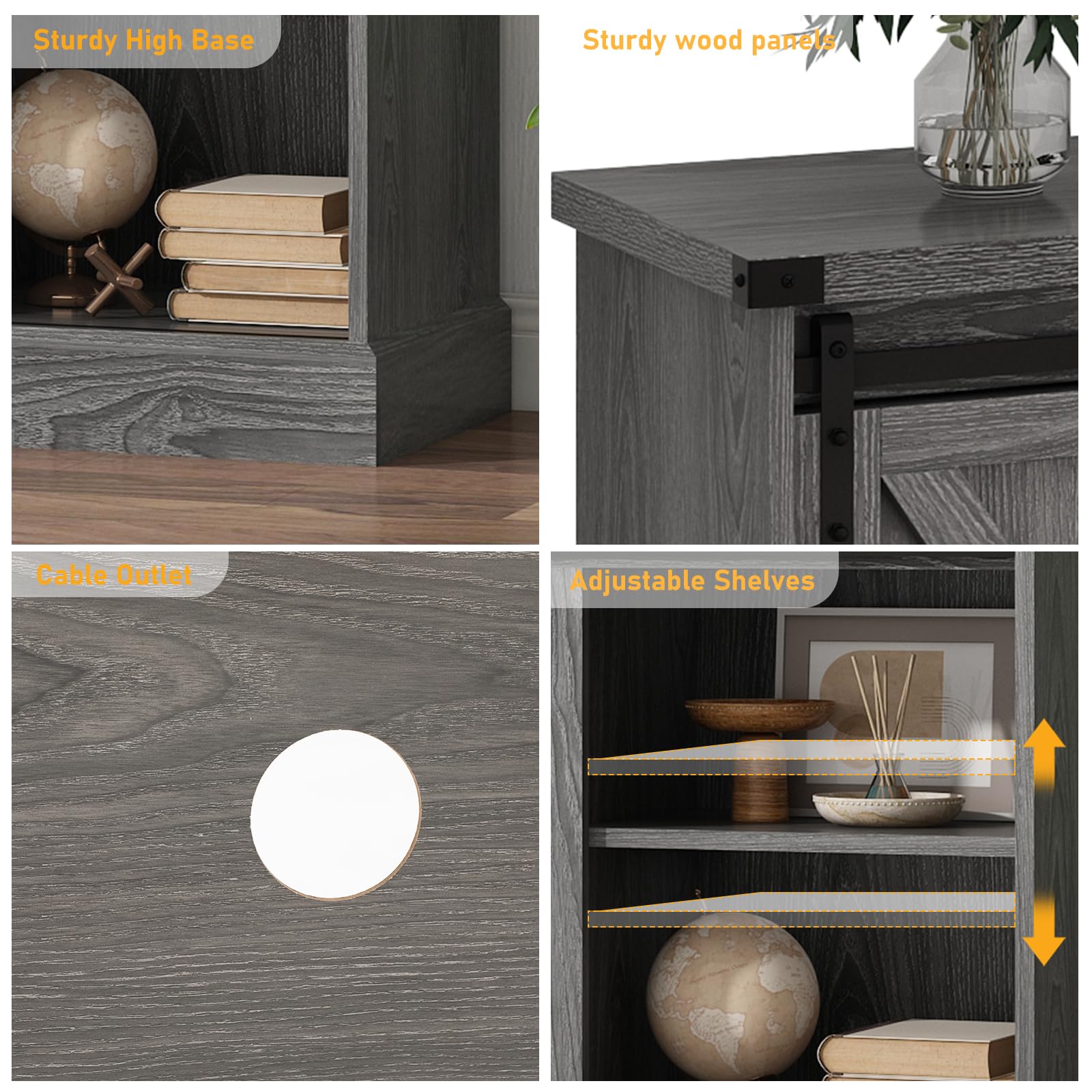 Chvans 70” Fireplace TV Stand with 36" Fireplace for up 80" TVs